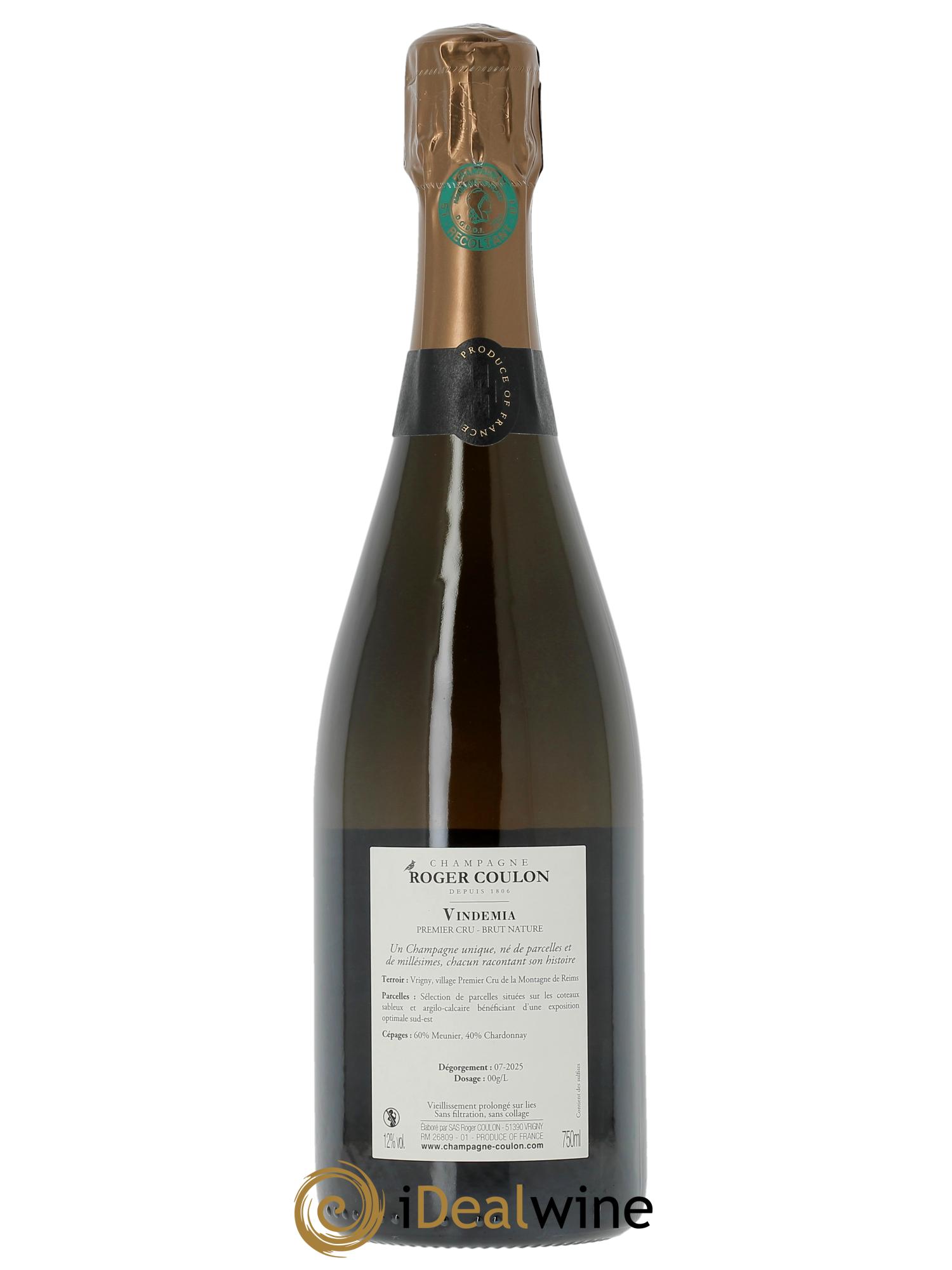 Vindemia Brut Nature Roger Coulon  - Lot de 1 bouteille - 1