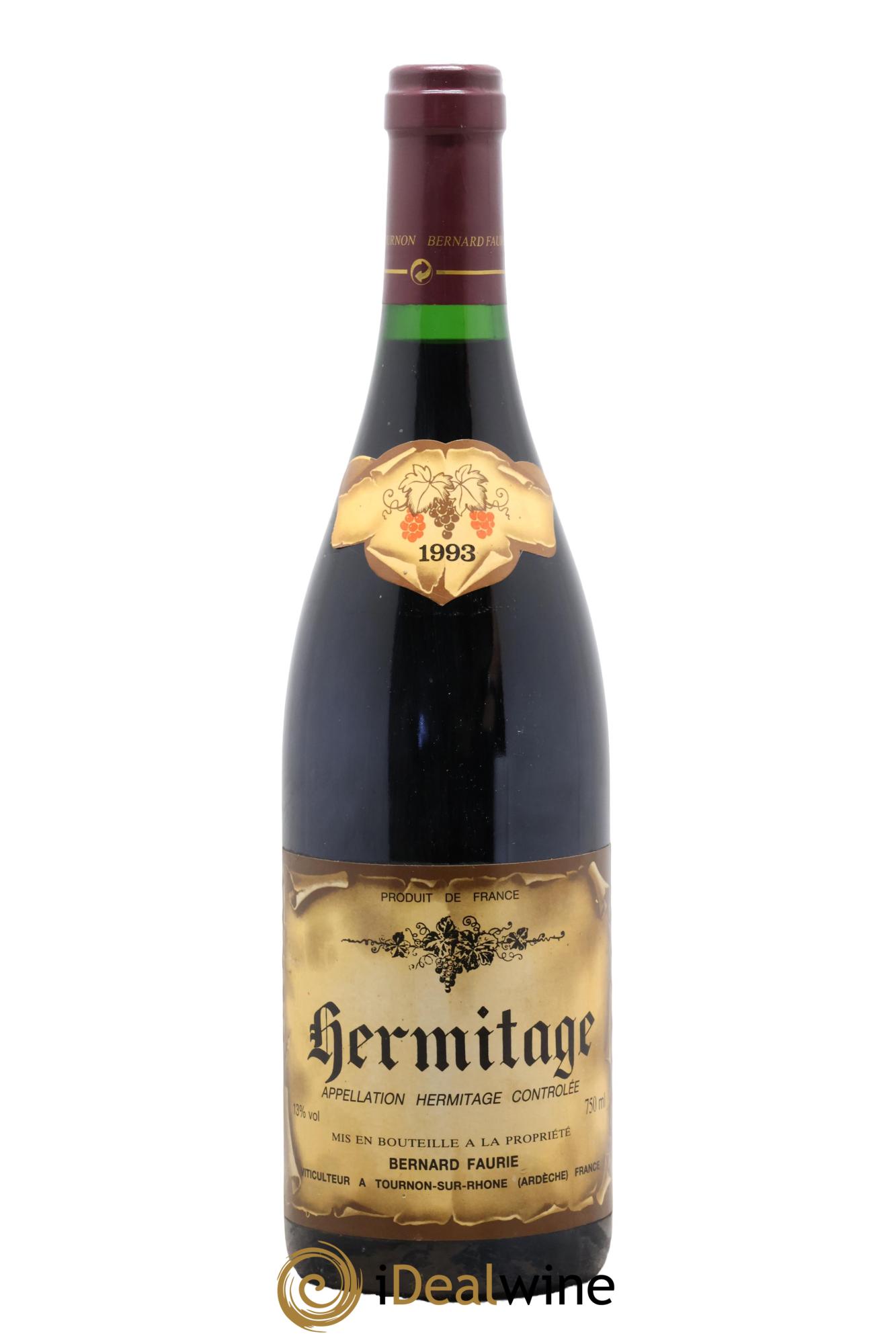 Hermitage Bernard Faurie 1993 - Lot de 1 bouteille - 0