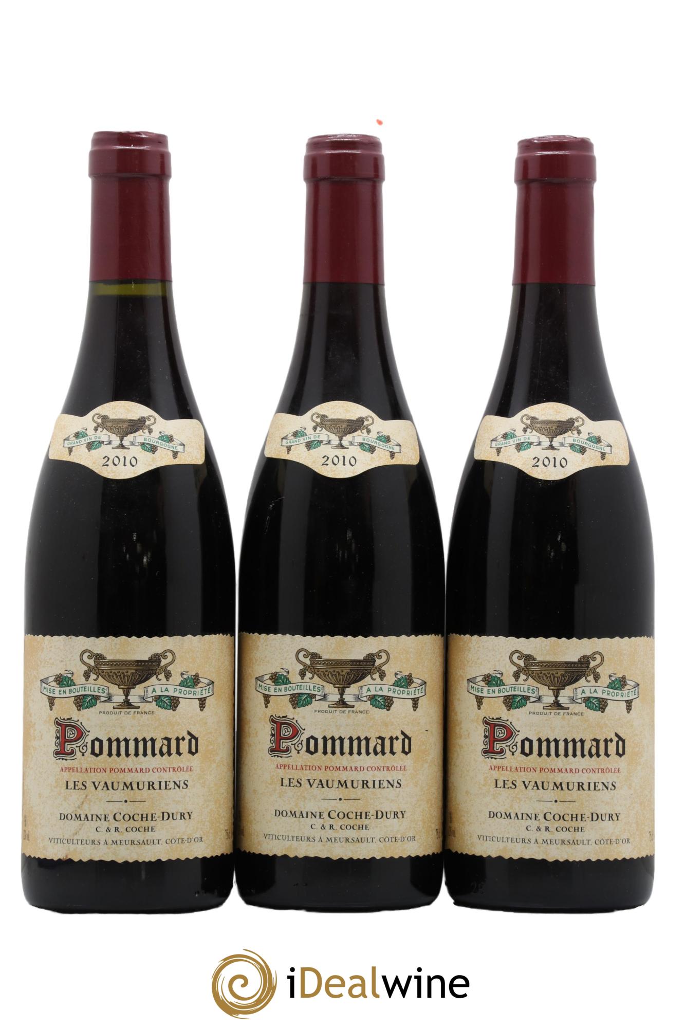 Pommard les Vaumuriens Coche Dury (Domaine) 2010 - Lot de 3 bouteilles - 0