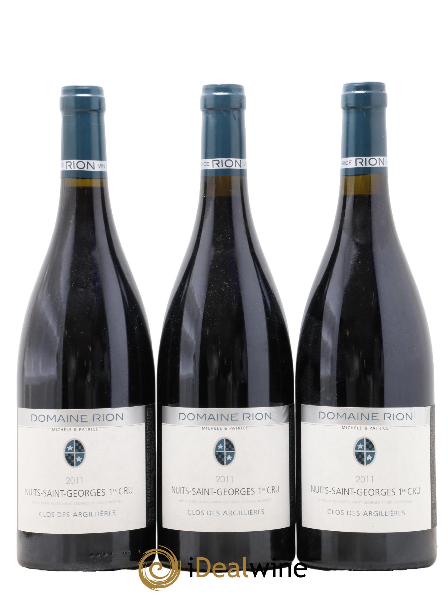 Nuits-Saint-Georges 1er Cru Clos Des Argillières Patrice Rion (Domaine) 2011 - Lot de 3 bouteilles - 0