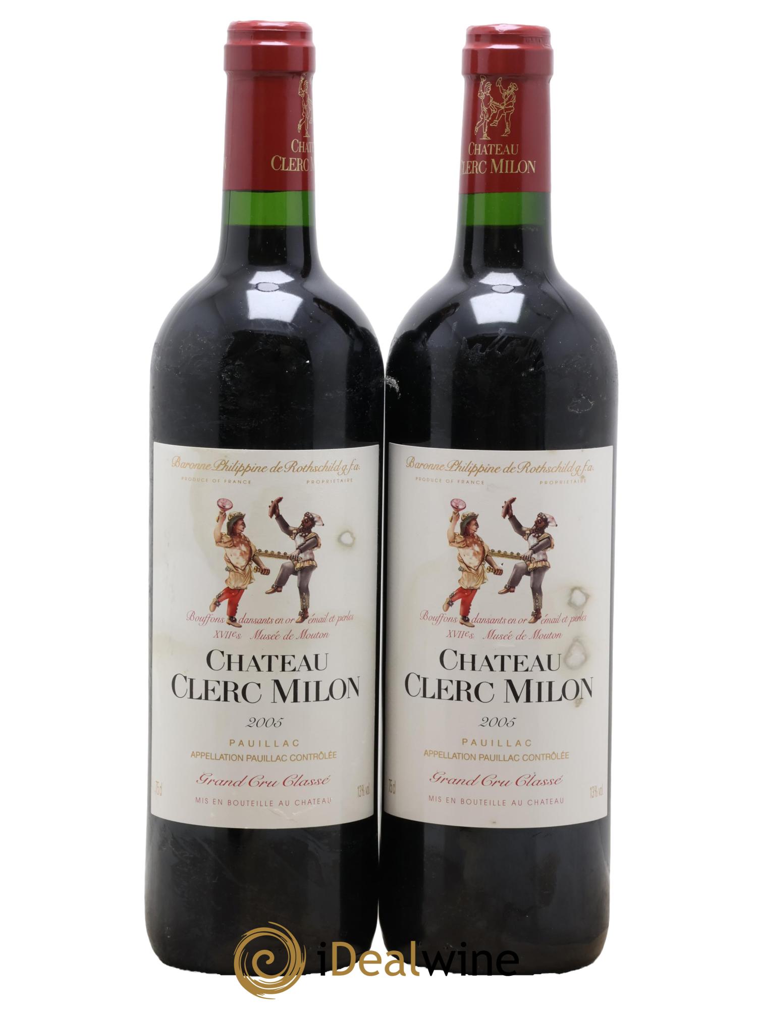 Château Clerc Milon 5ème Grand Cru Classé 2005 - Lot of 2 bottles - 0