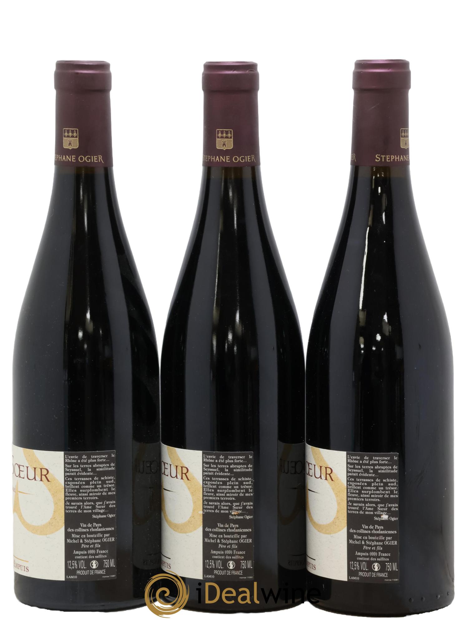 IGP Collines Rhodaniennes L'Ame Soeur Syrah de Seyssuel Stéphane Ogier 2010 - Lot of 3 bottles - 1