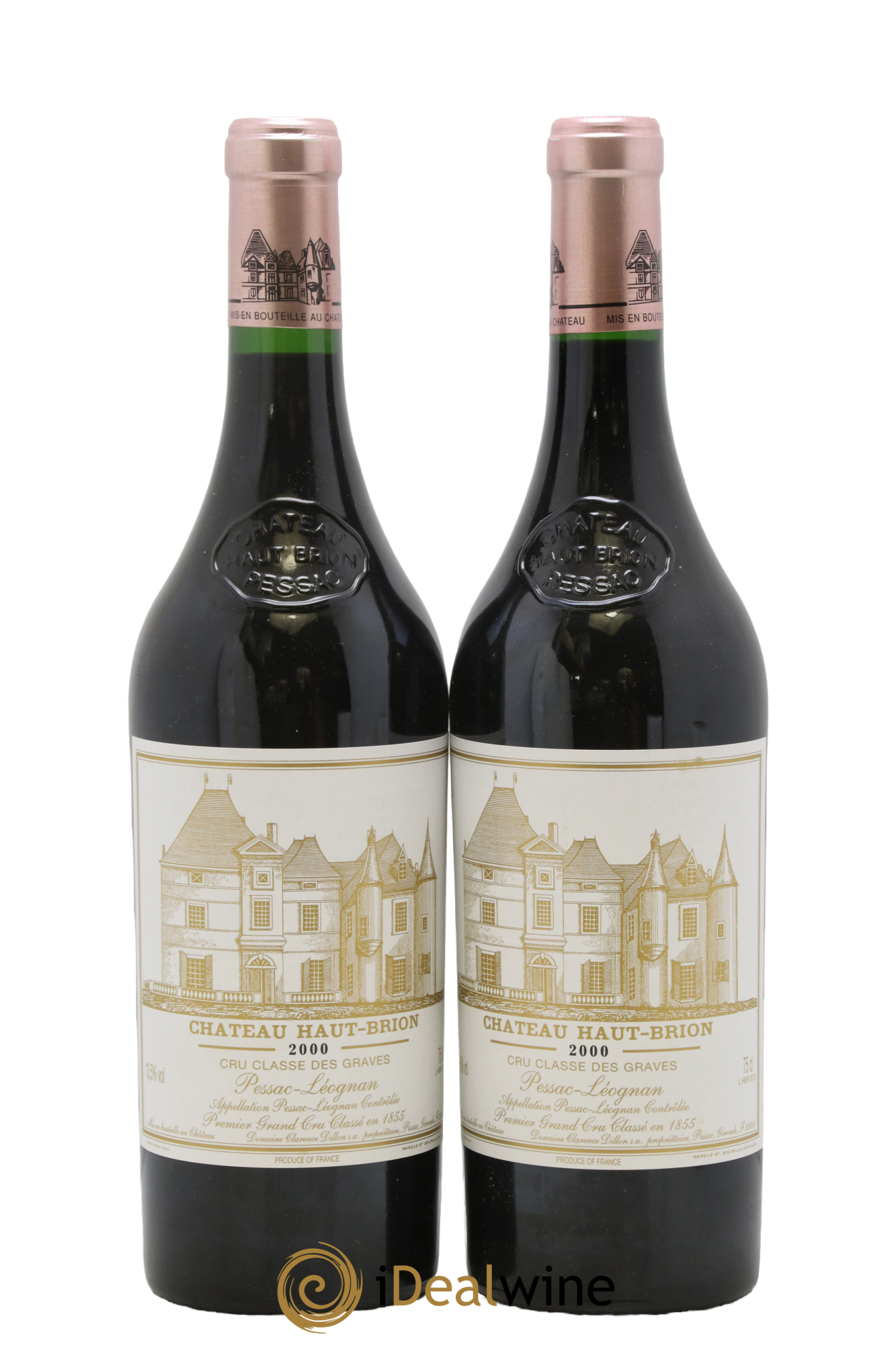 Château Haut Brion 1er Grand Cru Classé 2000 - Lot de 2 bouteilles - 0