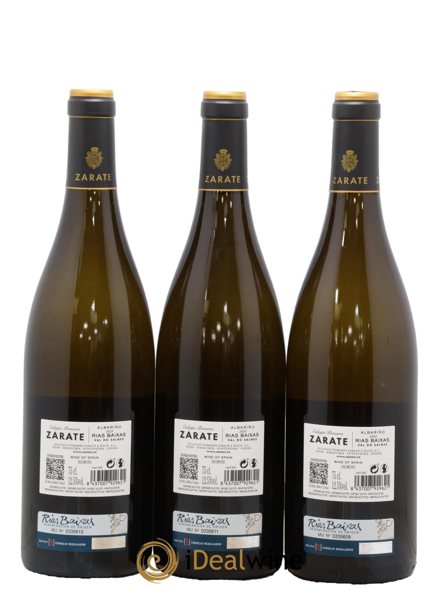 Rias Baixas Albarino Zarate 2023 - Lot de 3 bouteilles - 1