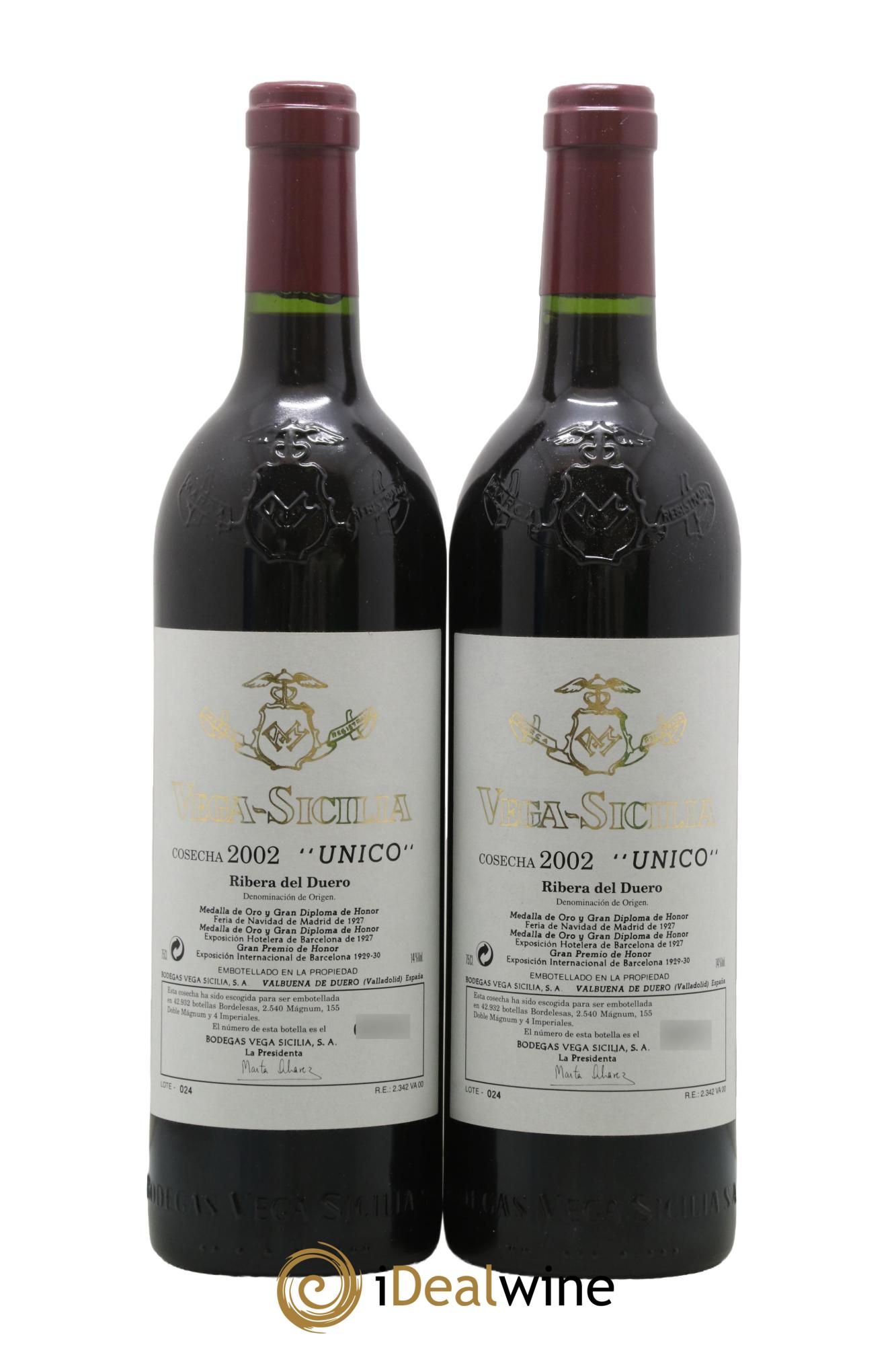 Ribera Del Duero DO Vega Sicilia Unico Famille Alvarez 2002 - Lotto di 2 bottiglie - 0