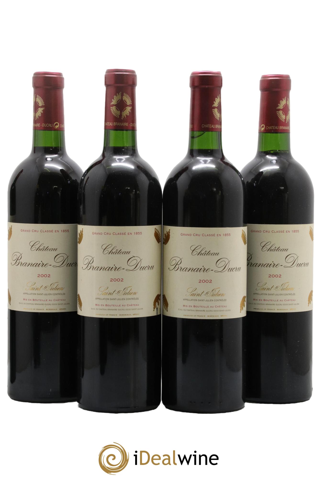 Château Branaire Ducru 4ème Grand Cru Classé 2002 - Lot of 4 bottles - 0