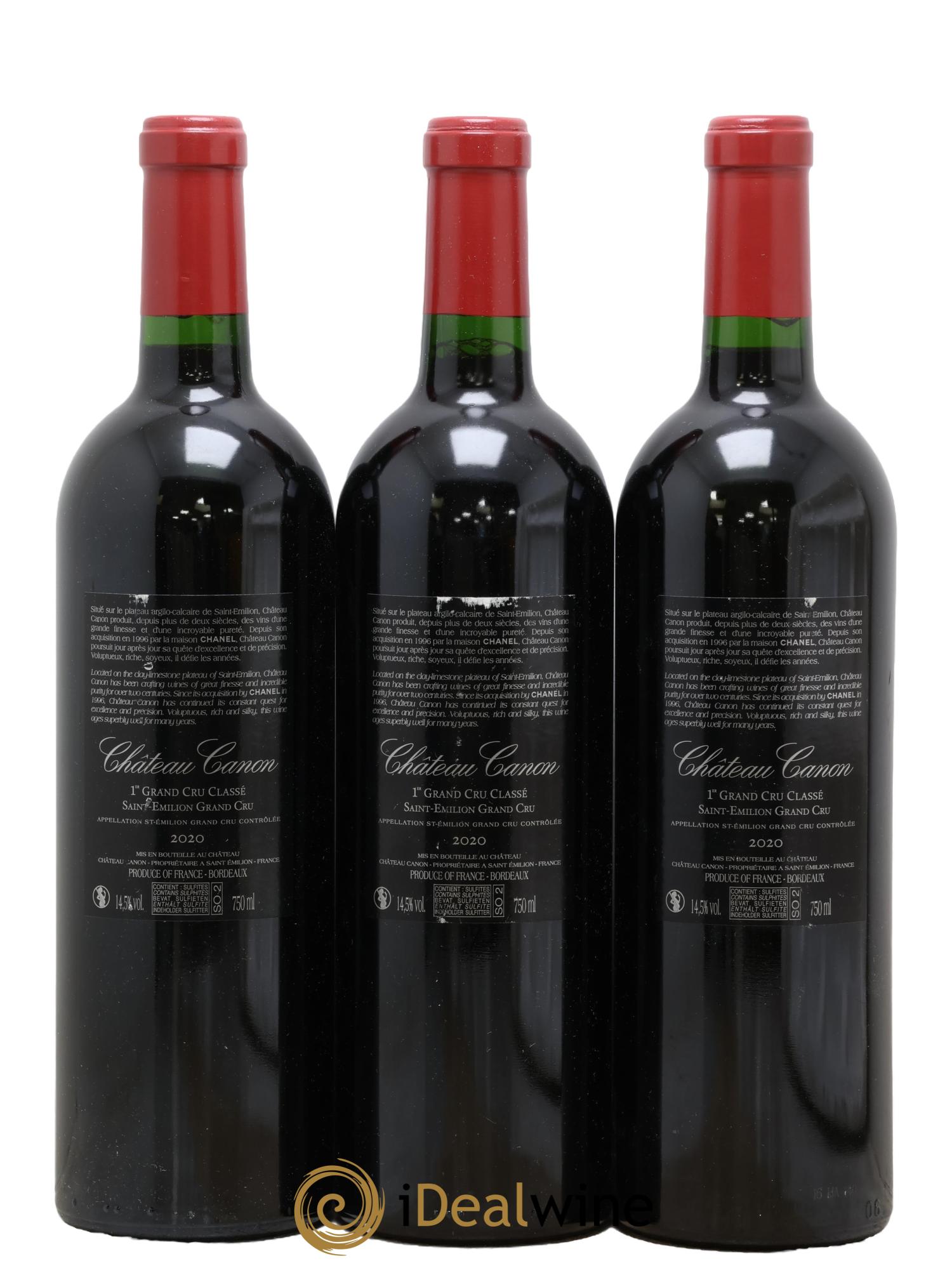 Château Canon 1er Grand Cru Classé B 2020 - Lot of 3 bottles - 1