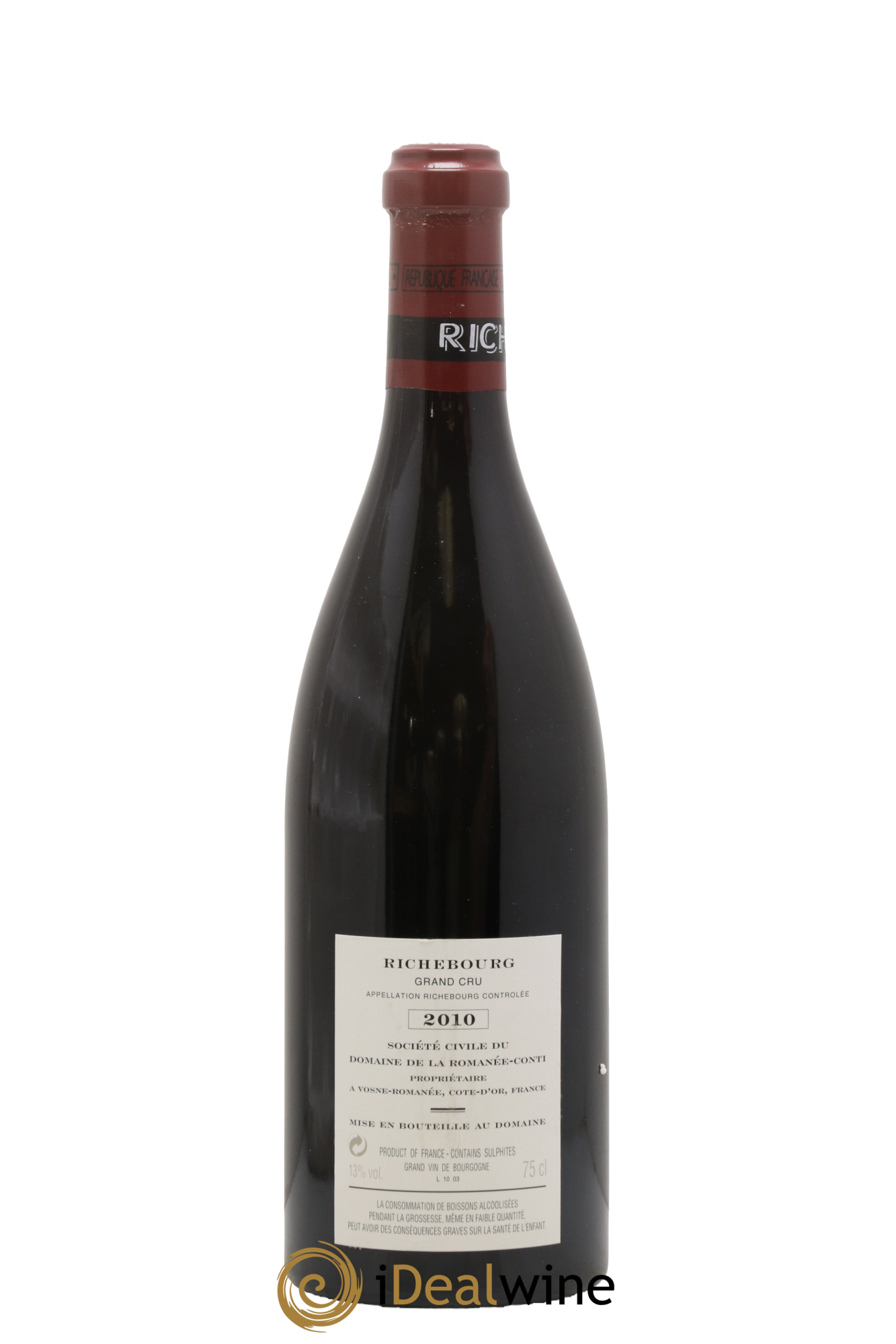 Richebourg Grand Cru Domaine de la Romanée-Conti 2010 - Lot de 1 bouteille - 1