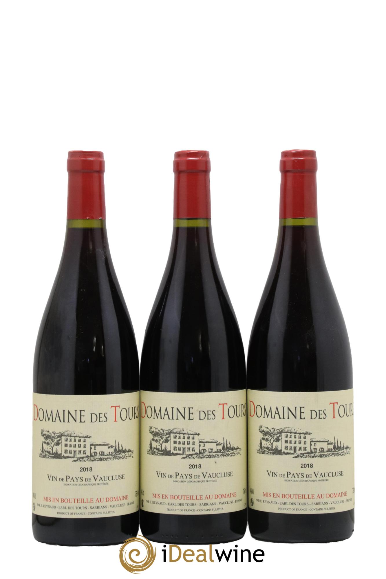 IGP Vaucluse (Vin de Pays de Vaucluse) Domaine des Tours Emmanuel Reynaud 2018 - Lot of 3 bottles - 0