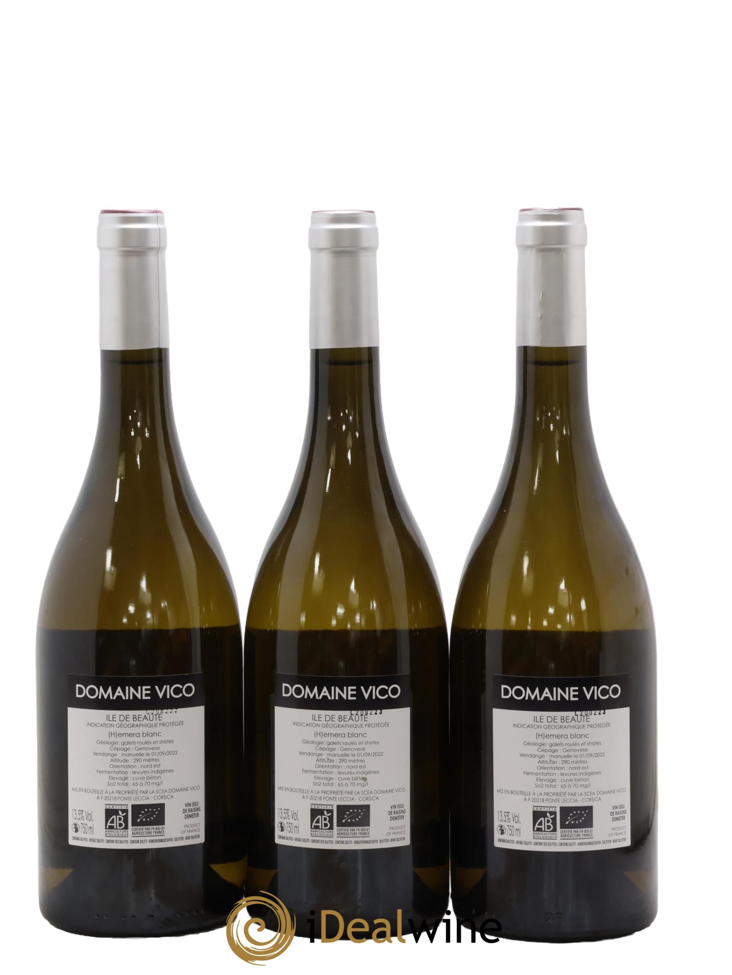 Vin de Corse IGP Ile de Beauté Hemera domaine Vico 2022 - Lot de 3 bouteilles - 1