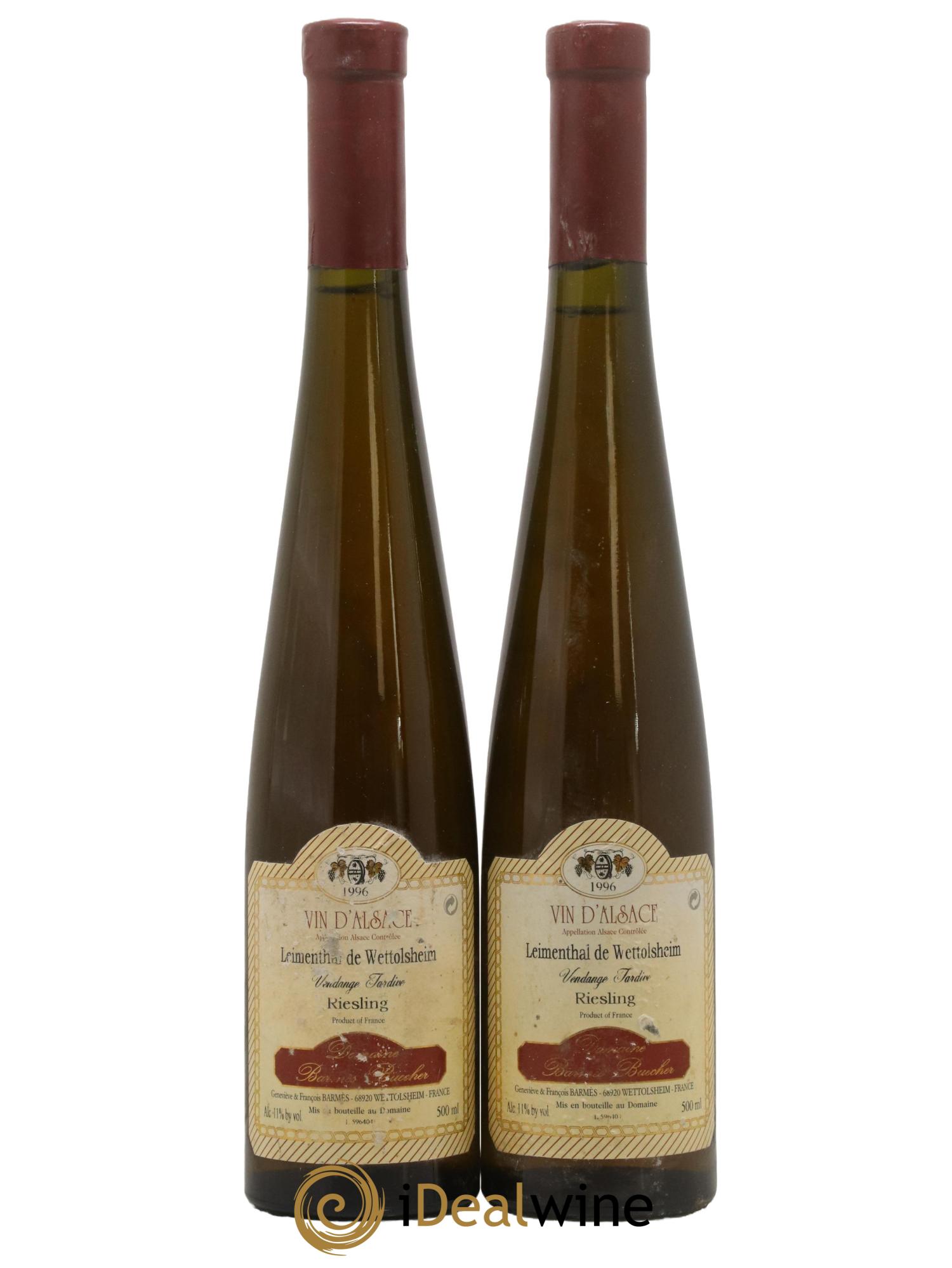 Alsace Riesling Leimental Vendanges Tardives Barmes-Buecher 1996 - Posten von 2 Format 50cls - 0