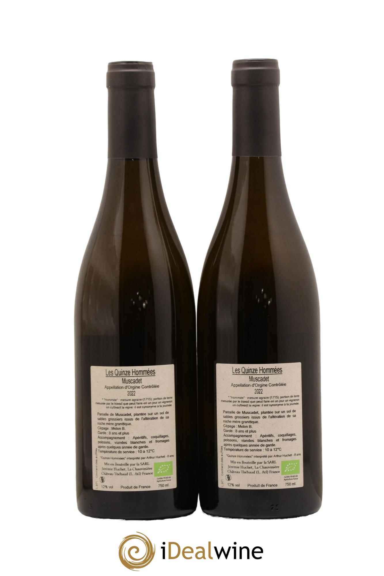 Muscadet Les Quinze Hommees Domaine de la Chauviniere 2022 - Lot de 2 bouteilles - 1