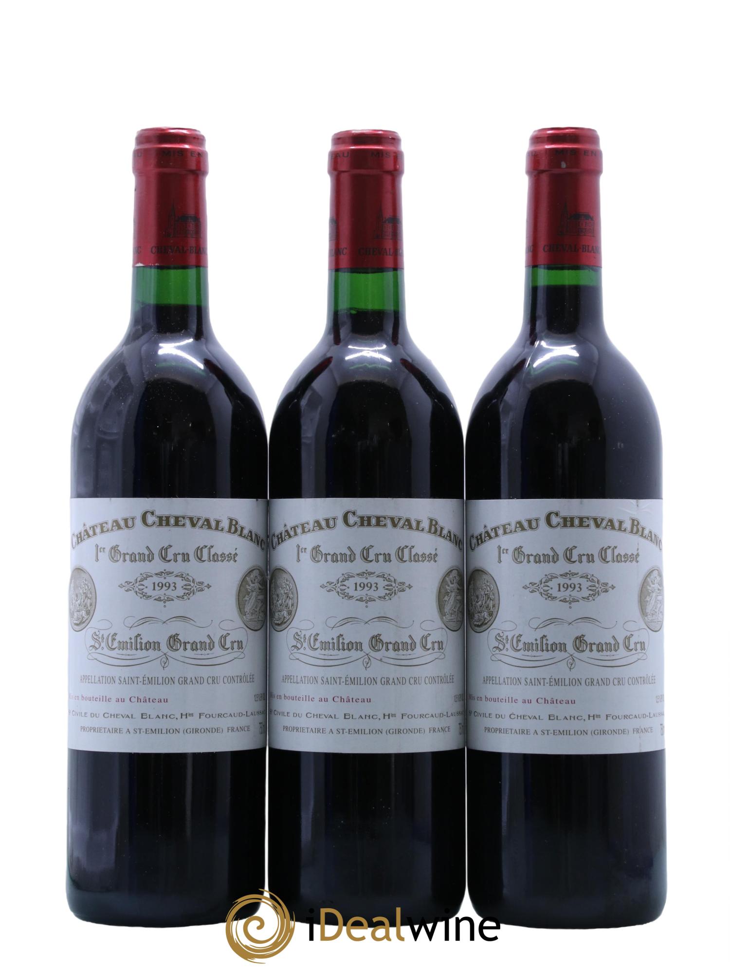 Château Cheval Blanc 1er Grand Cru Classé A 1993 - Lot de 3 bouteilles - 0