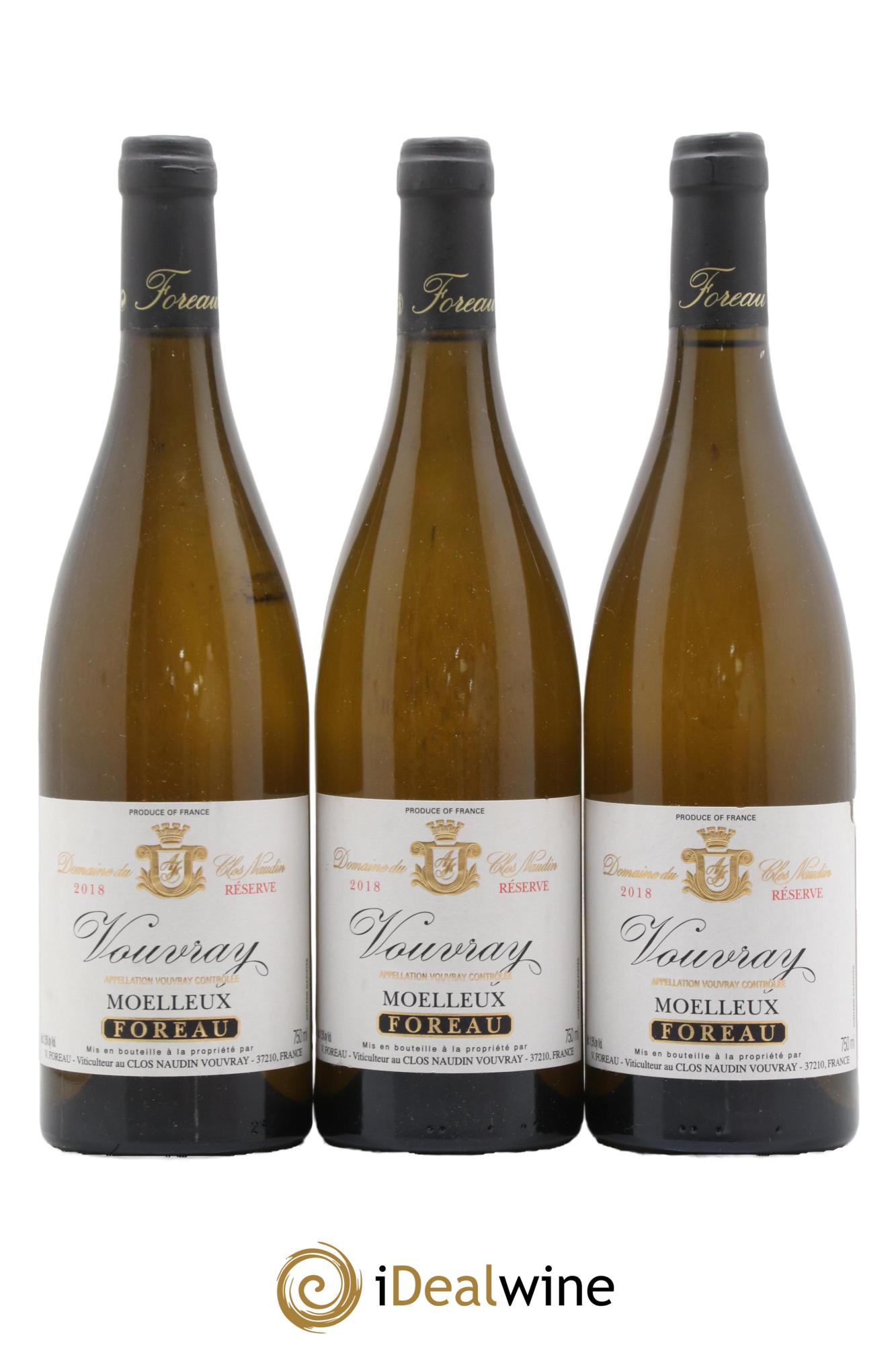Vouvray Moelleux Réserve Clos Naudin - Philippe Foreau 2018 - Lotto di 3 bottiglie - 0