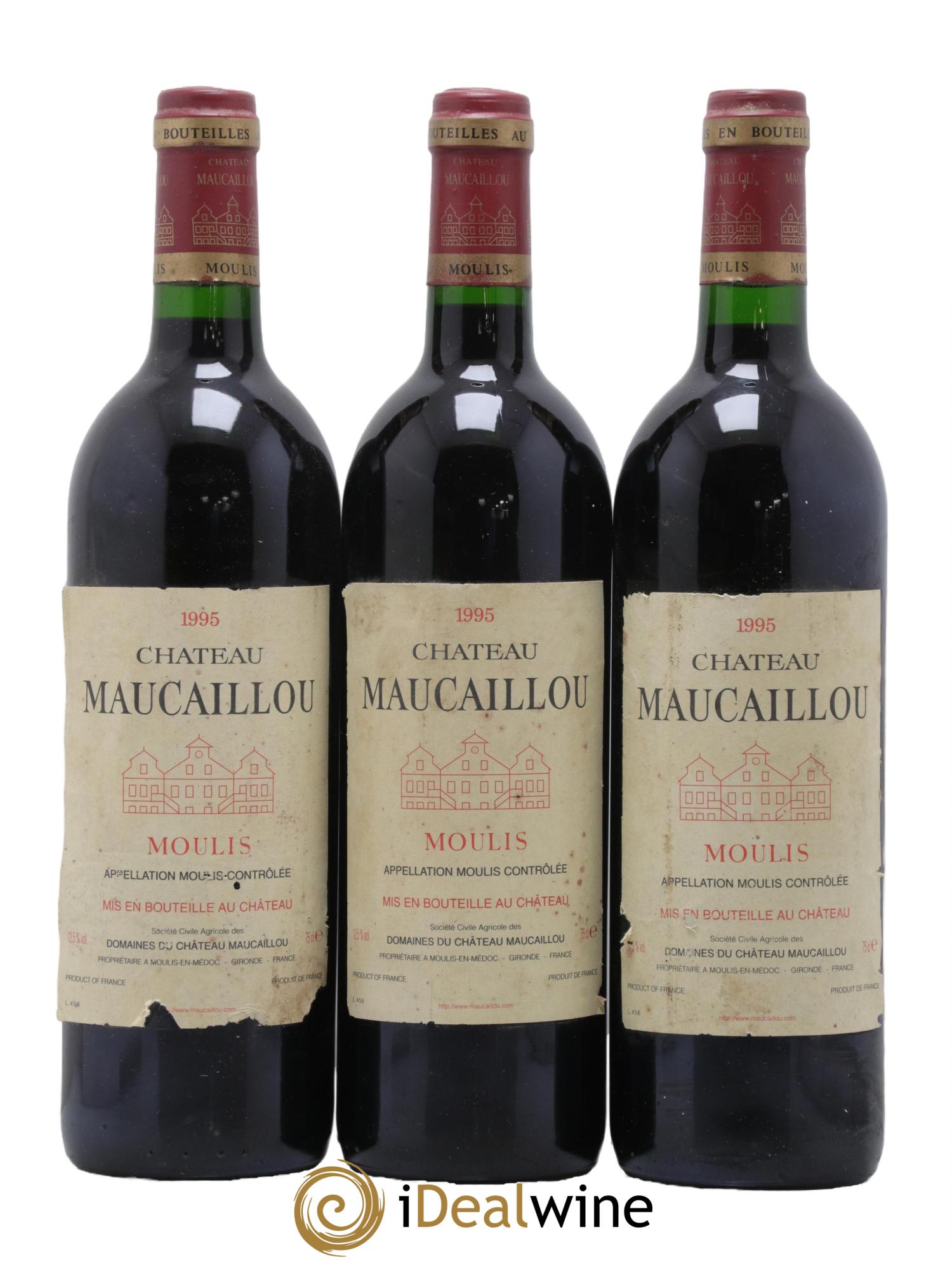 Château Maucaillou 1995 - Lot de 3 bouteilles - 0