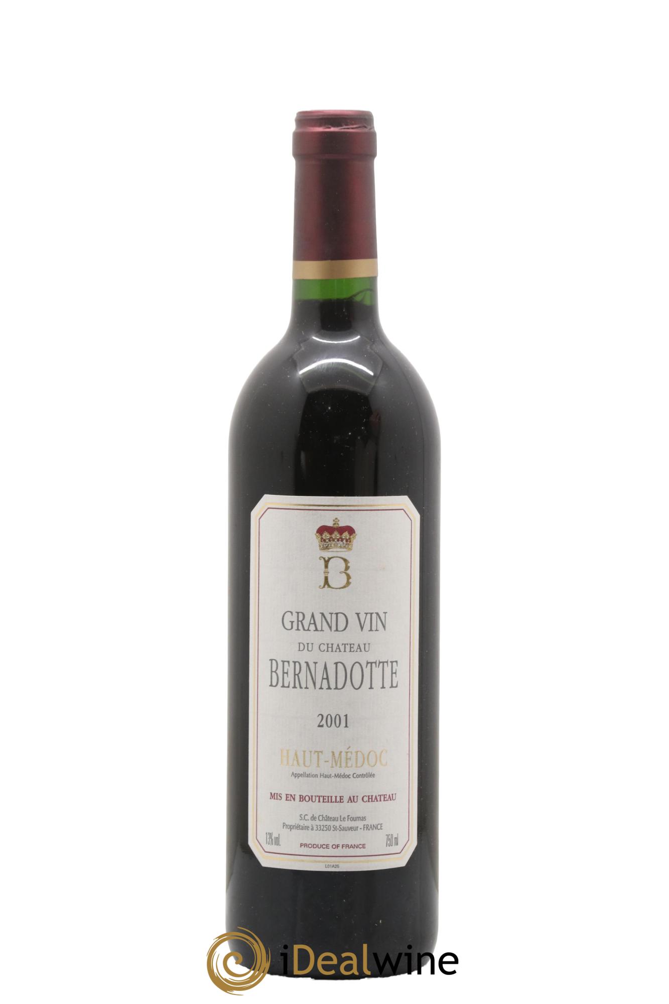 Château Bernadotte 2001 - Lot of 1 bottle - 0