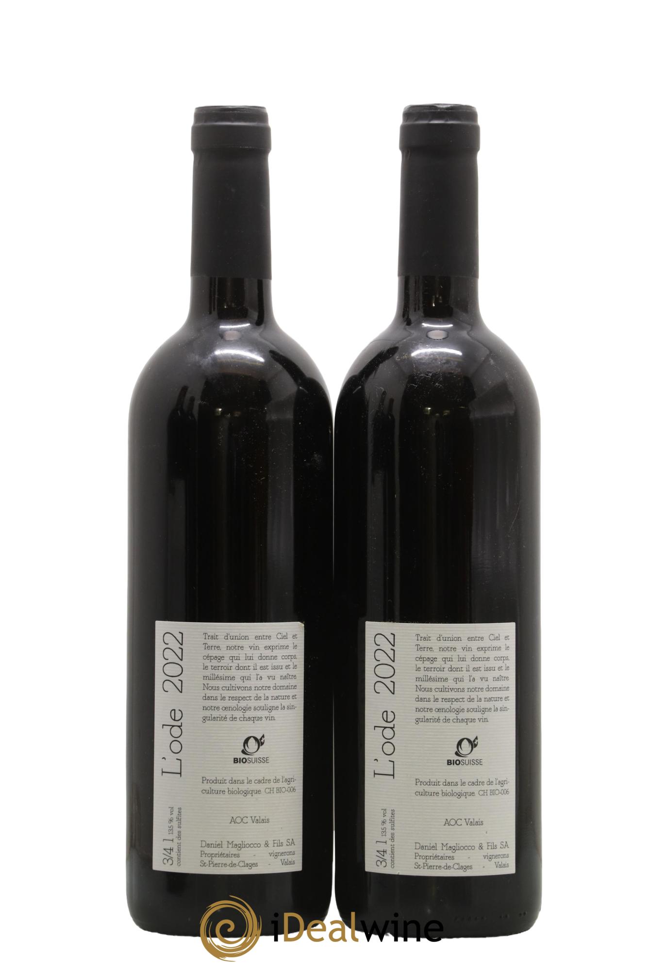 Valais Saint-Pierre-de-Clages L'Ode Daniel Magliocco & Fils 2022 - Lot de 2 bouteilles - 1