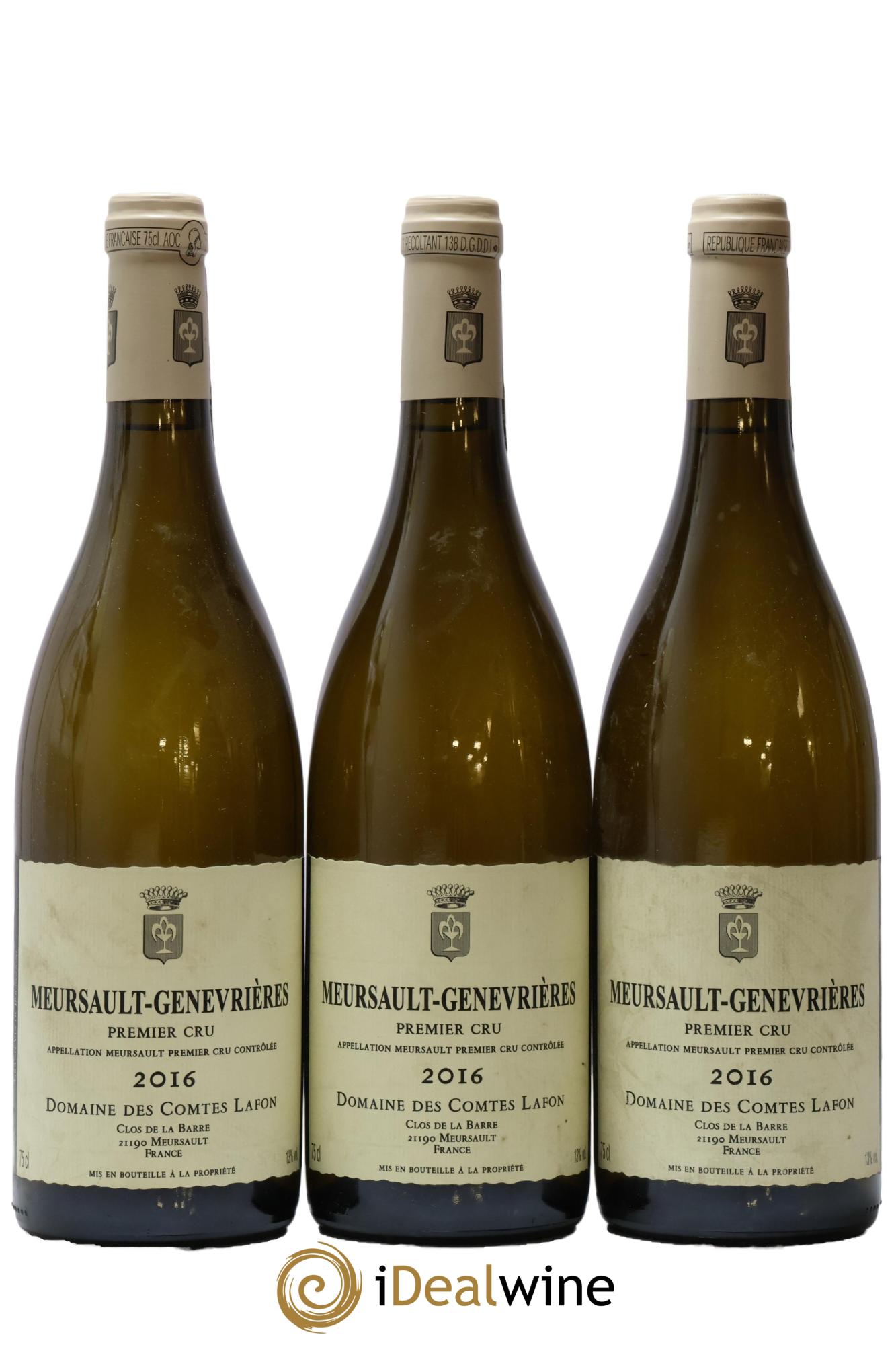 Meursault 1er Cru Genevrières Comtes Lafon (Domaine des) 2016 - Lot de 3 bouteilles - 0