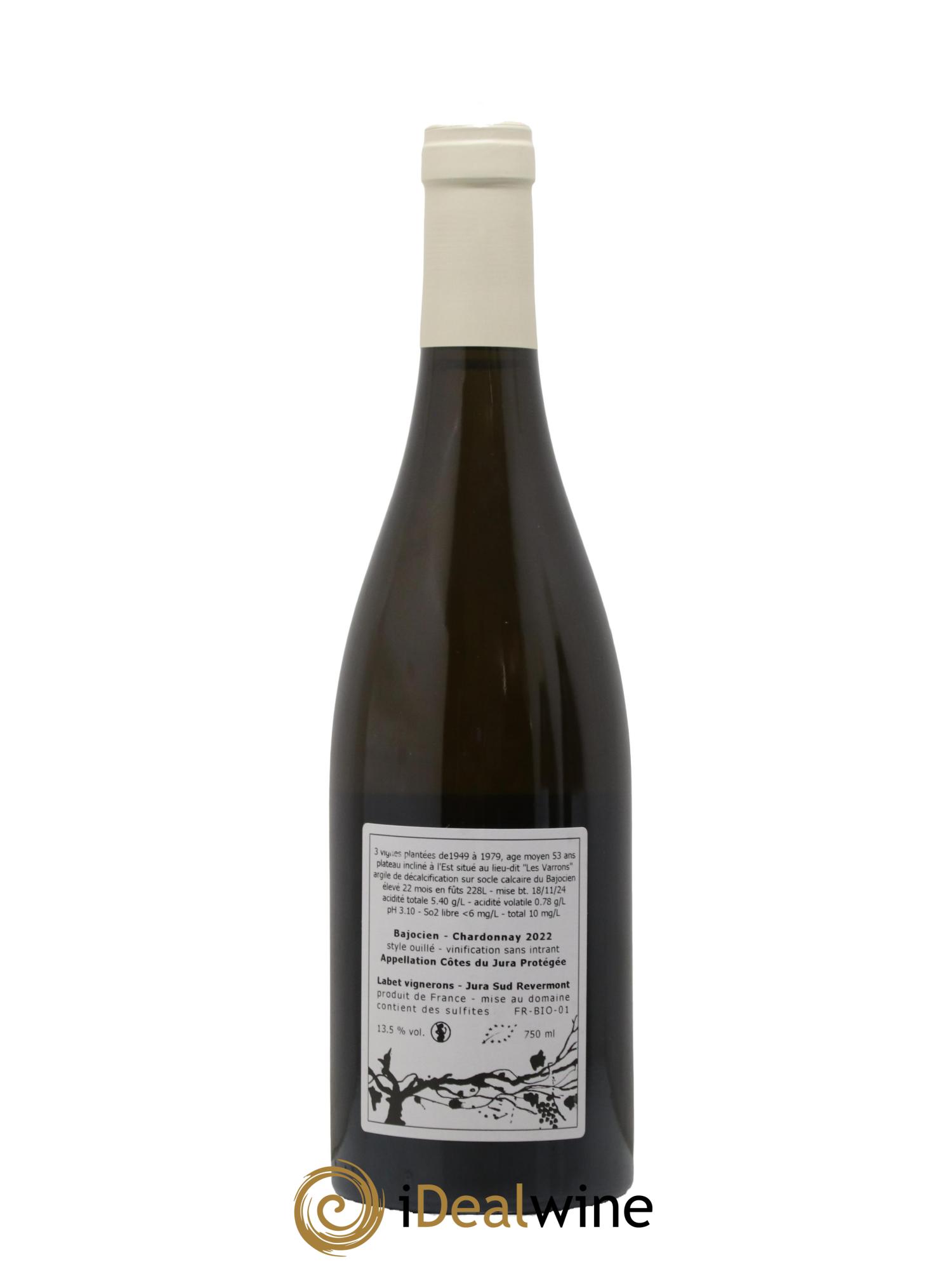 Côtes du Jura Chardonnay Bajocien Romain - Julien - Charline Labet 2022 - Lot de 1 bouteille - 1
