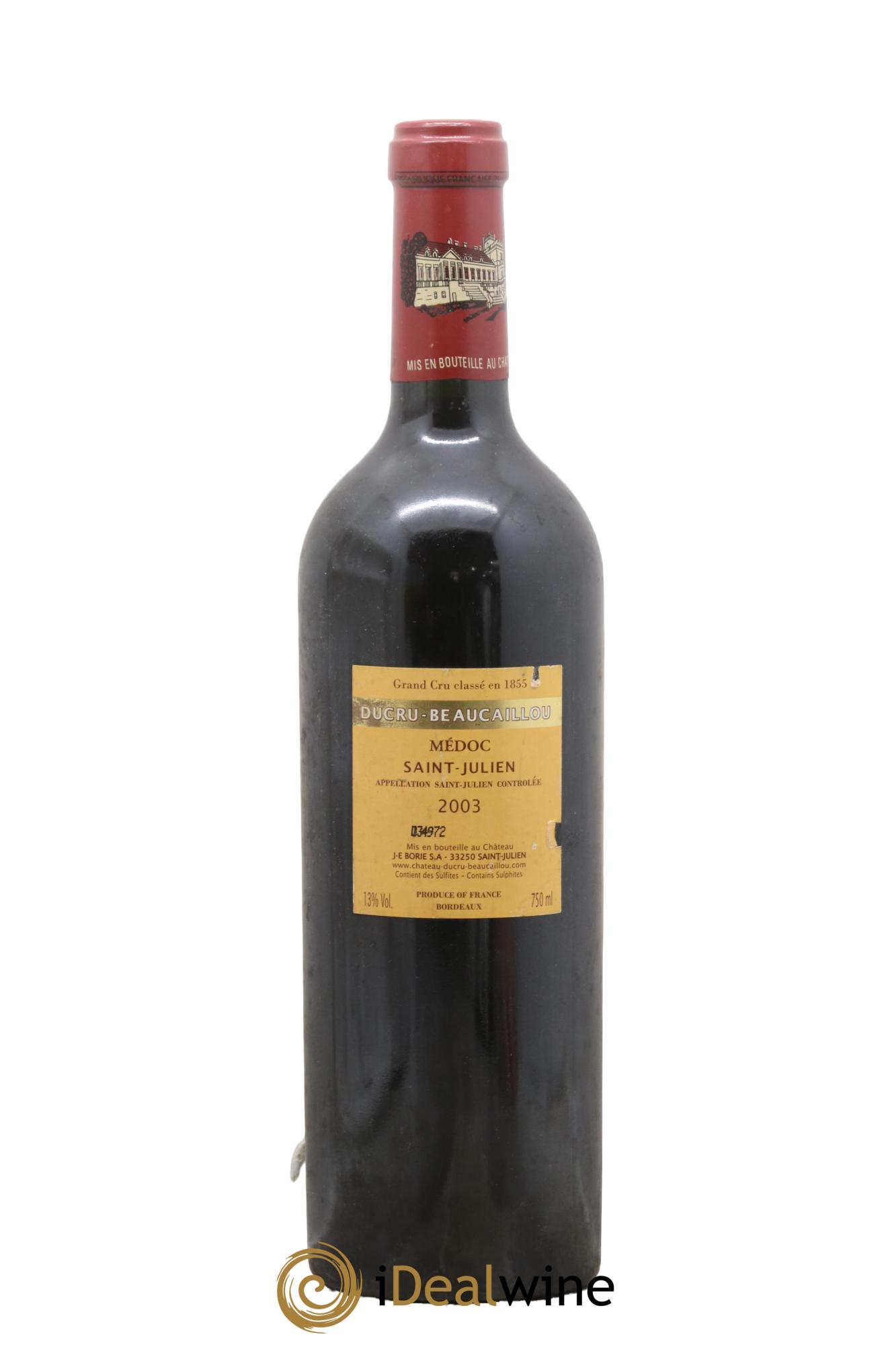 Château Ducru Beaucaillou 2ème Grand Cru Classé 2003 - Lot of 1 bottle - 1
