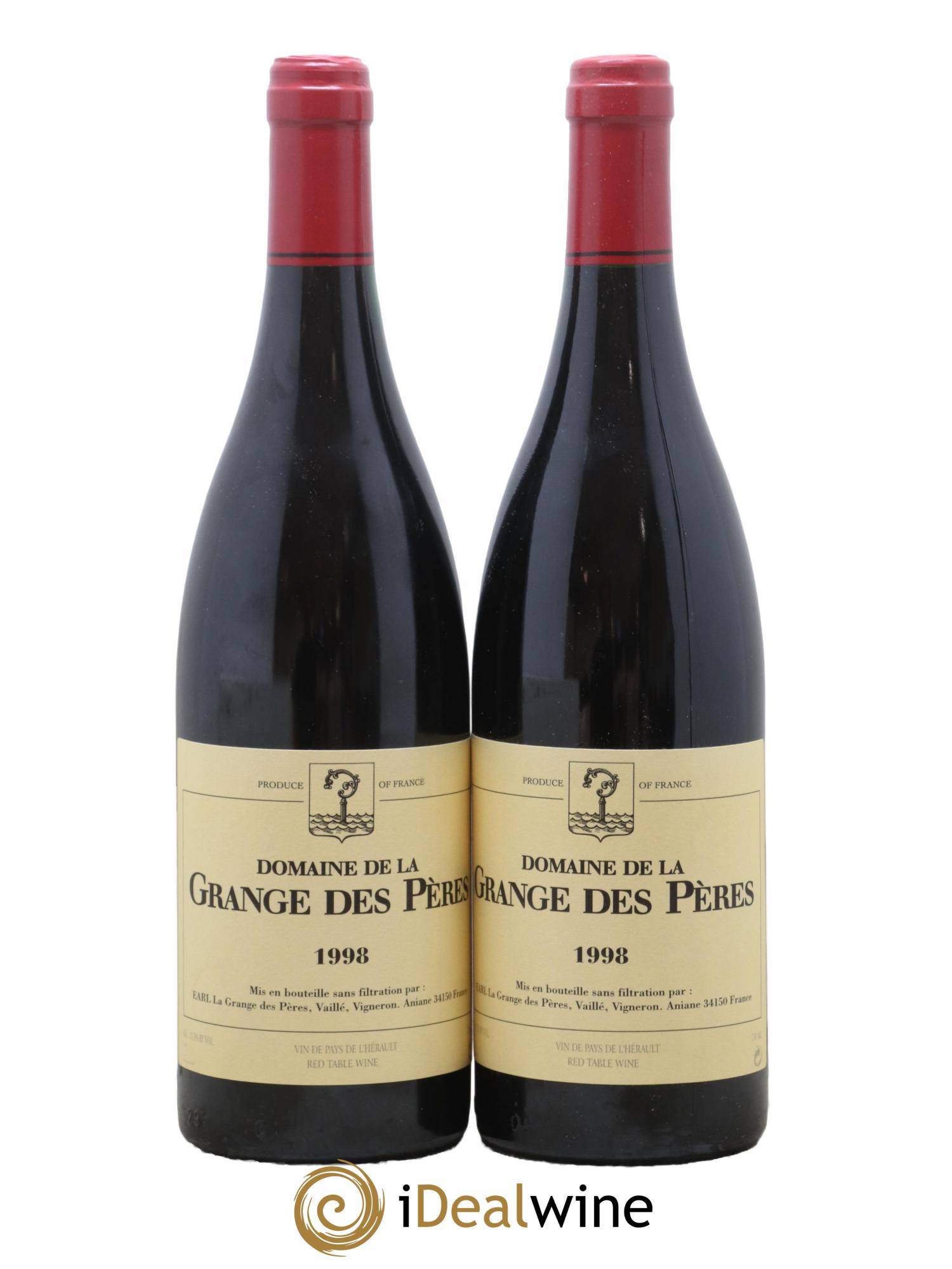 Pays d'Hérault Grange des Pères Laurent Vaillé 1998 - Lot de 2 bouteilles - 0
