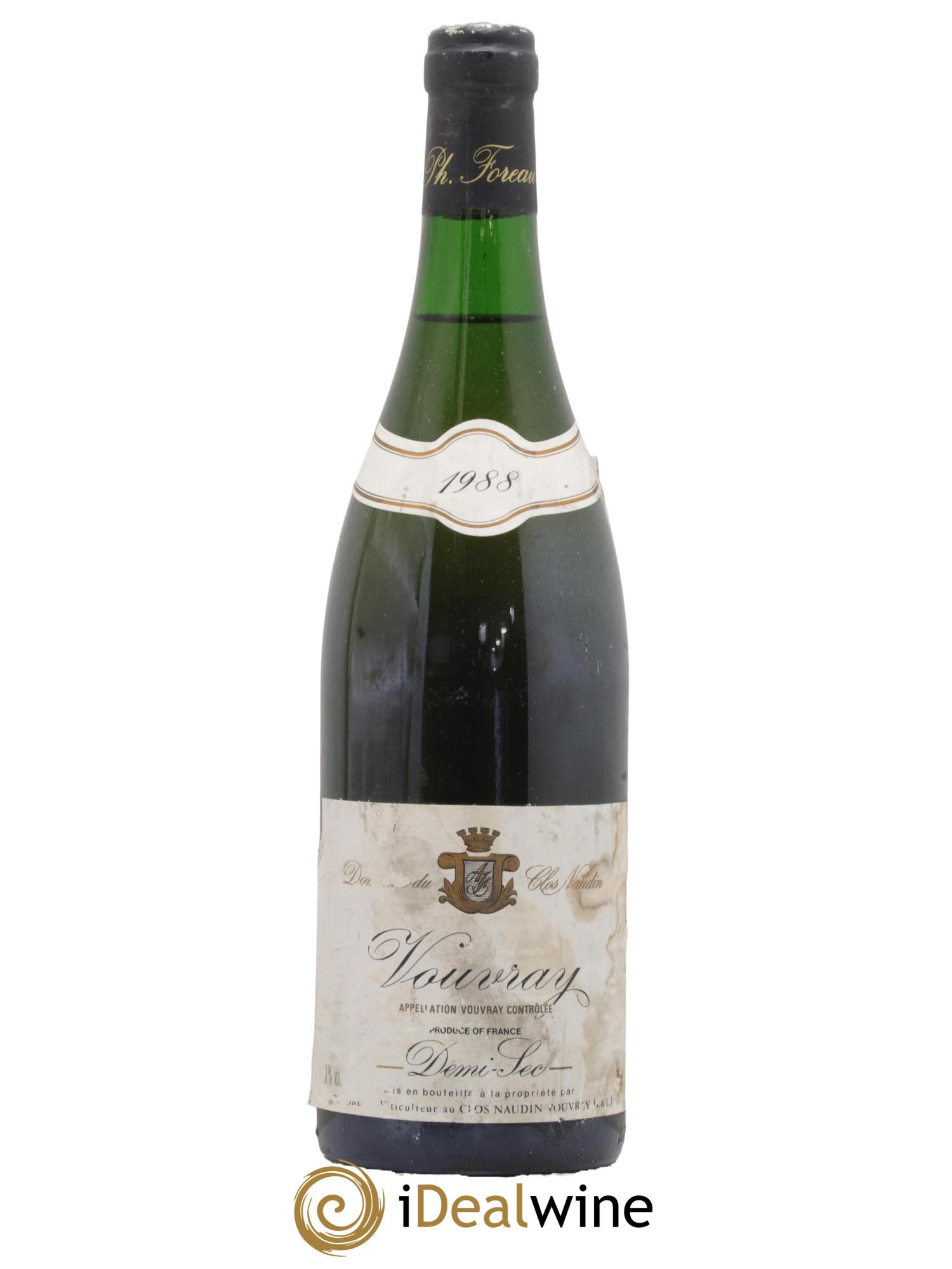 Vouvray Demi-Sec Clos Naudin - Philippe Foreau 1988 - Posten von 1 Flasche - 0