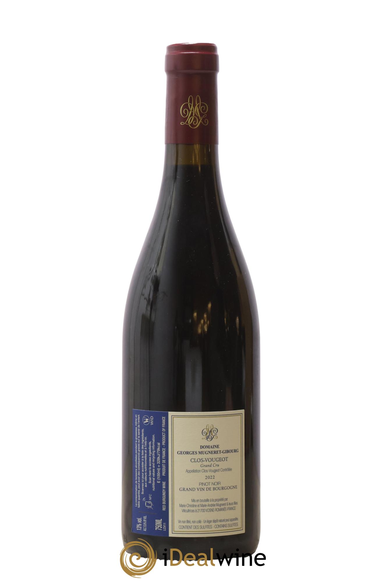 Clos de Vougeot Grand Cru Georges Mugneret-Gibourg (Domaine) 2022 - Lot de 1 bouteille - 1