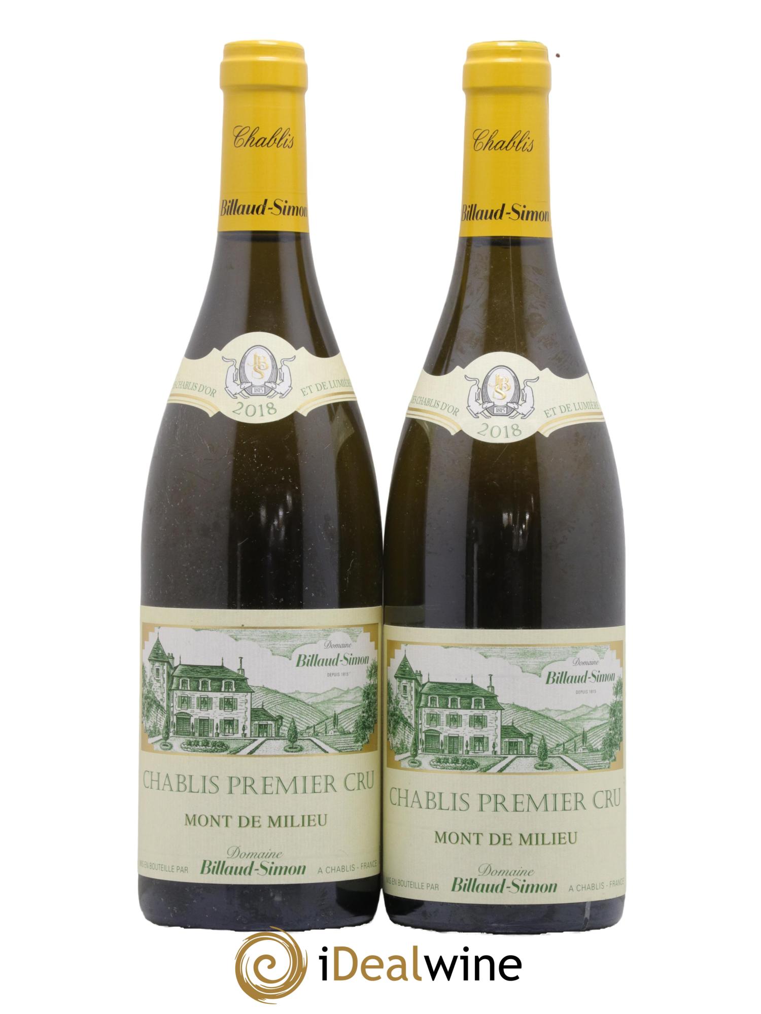 Chablis 1er Cru Mont de Milieu Billaud-Simon (Domaine) 2018 - Lot de 2 bouteilles - 0