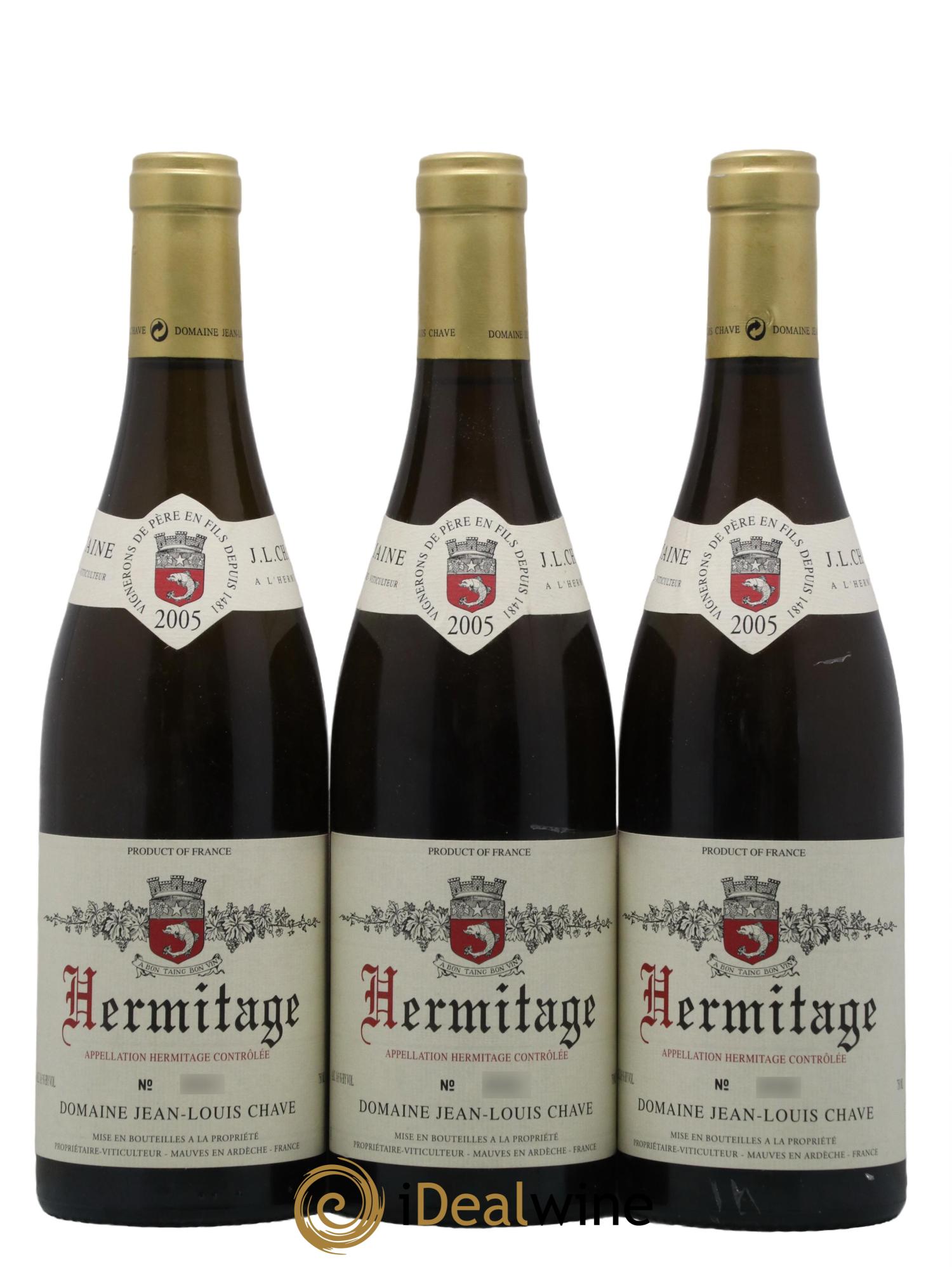 Hermitage Jean-Louis Chave 2005 - Lot de 3 bouteilles - 0