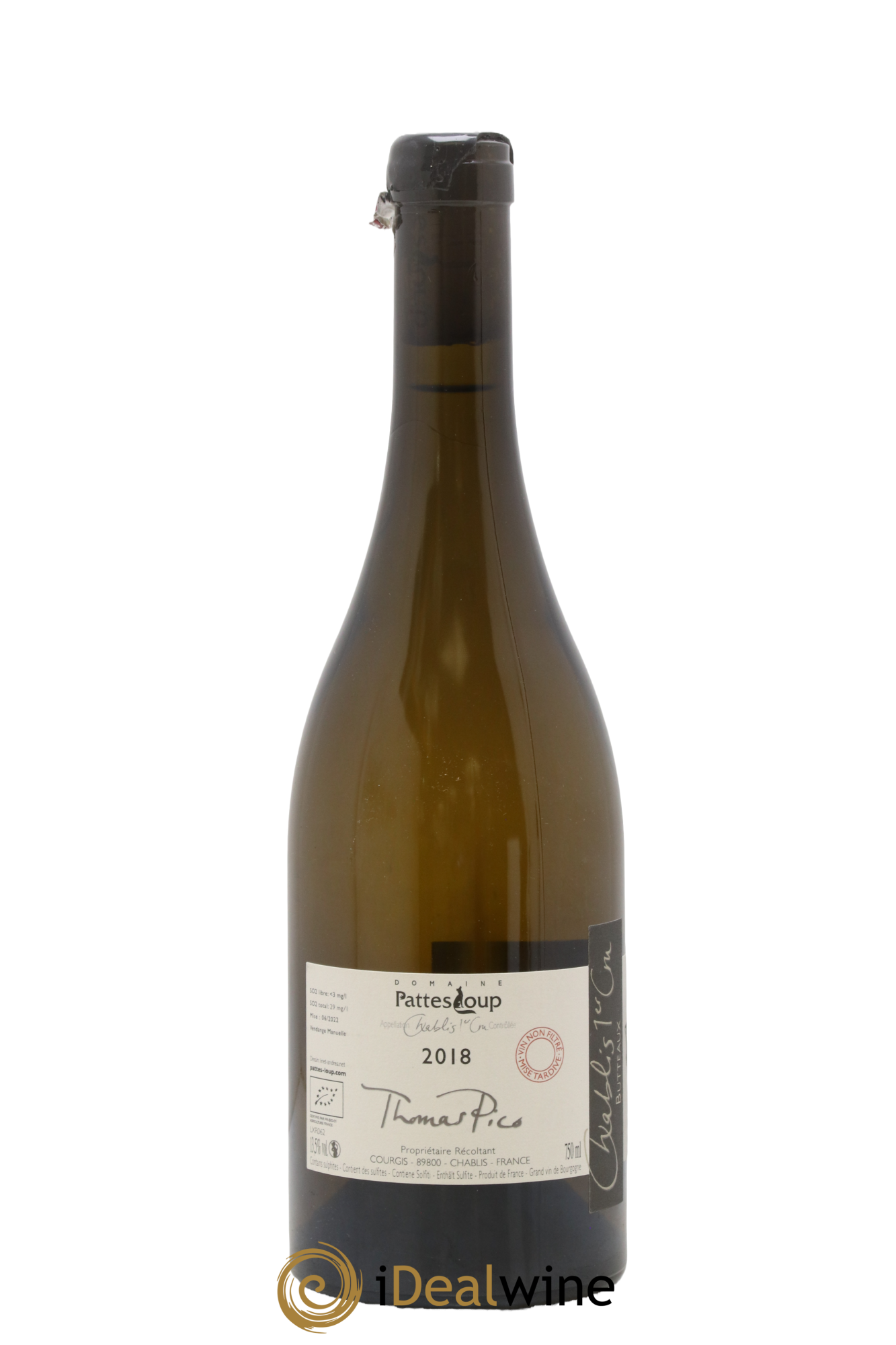 Chablis 1er Cru Butteaux Pattes Loup (Domaine) 2018 - Lot de 1 bouteille - 1