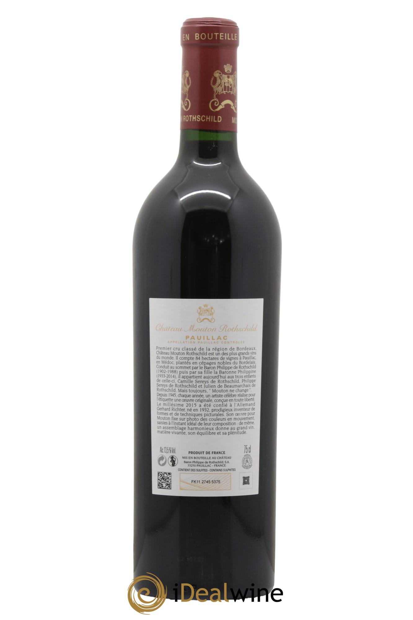 Château Mouton Rothschild 1er Grand Cru Classé 2015 - Lot of 1 bottle - 2