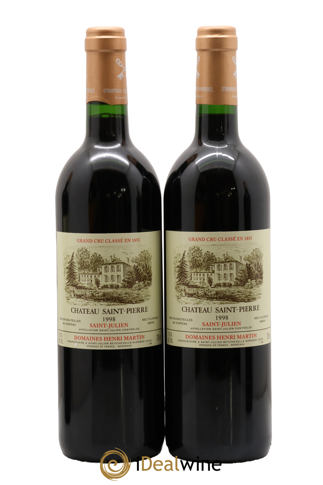 Château Saint-Pierre 4ème Grand Cru Classé 1998 - Lotto di 2 bottiglie - 0