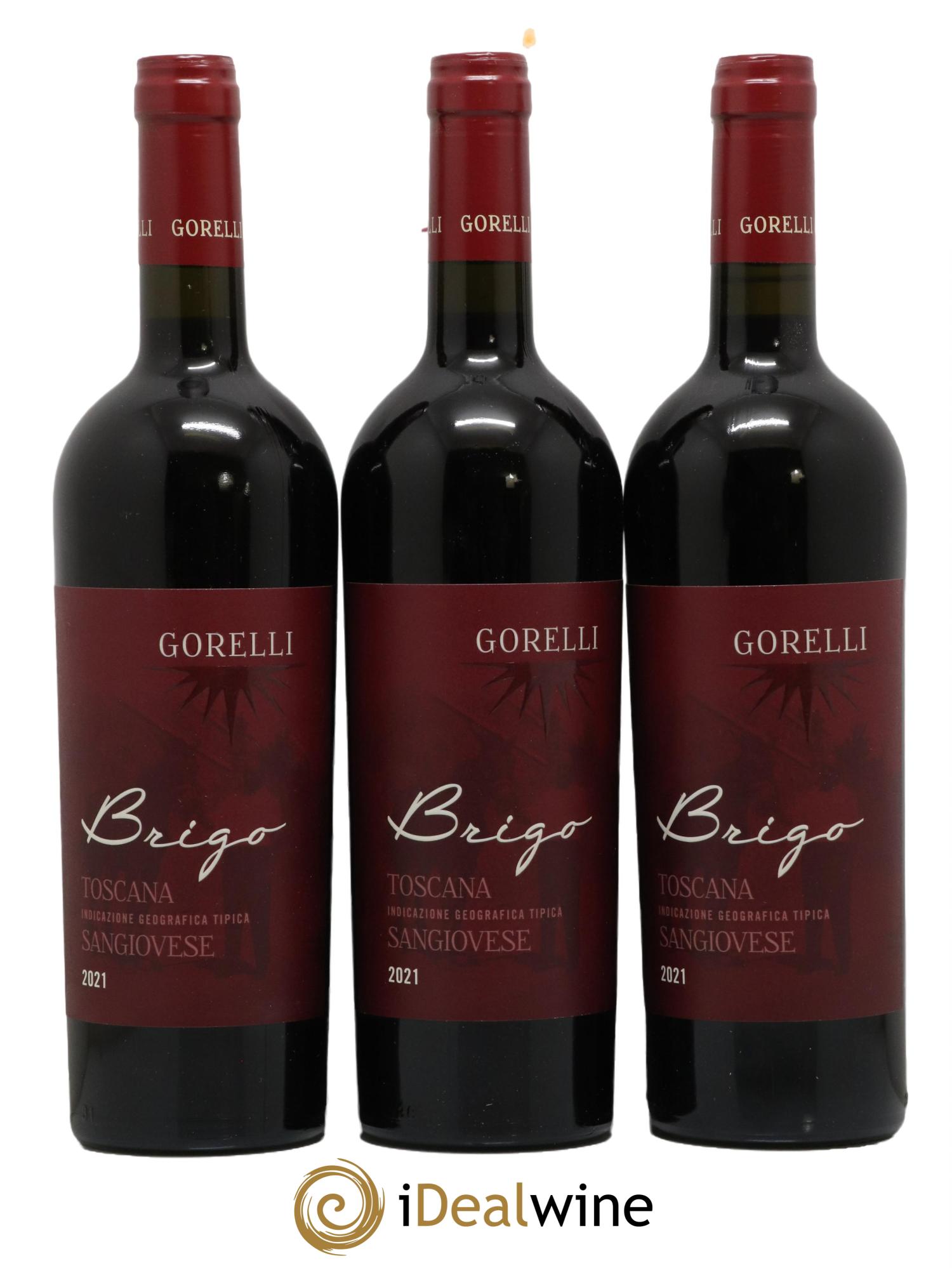 Toscana IGT Brigo Sangiovese Gorelli 2021 - Lot de 3 bouteilles - 0