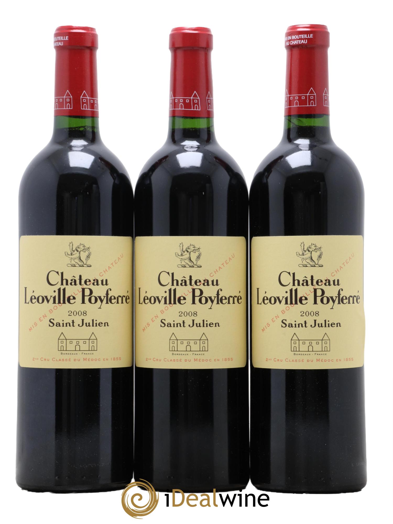 Château Léoville Poyferré 2ème Grand Cru Classé 2008 - Lot de 3 bouteilles - 0