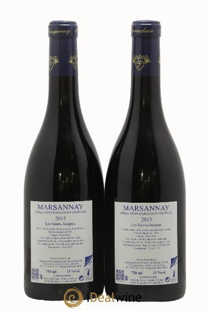 Marsannay Saint-Jacques Fougeray De Beauclair 2015 - Lotto di 2 bottiglie - 1