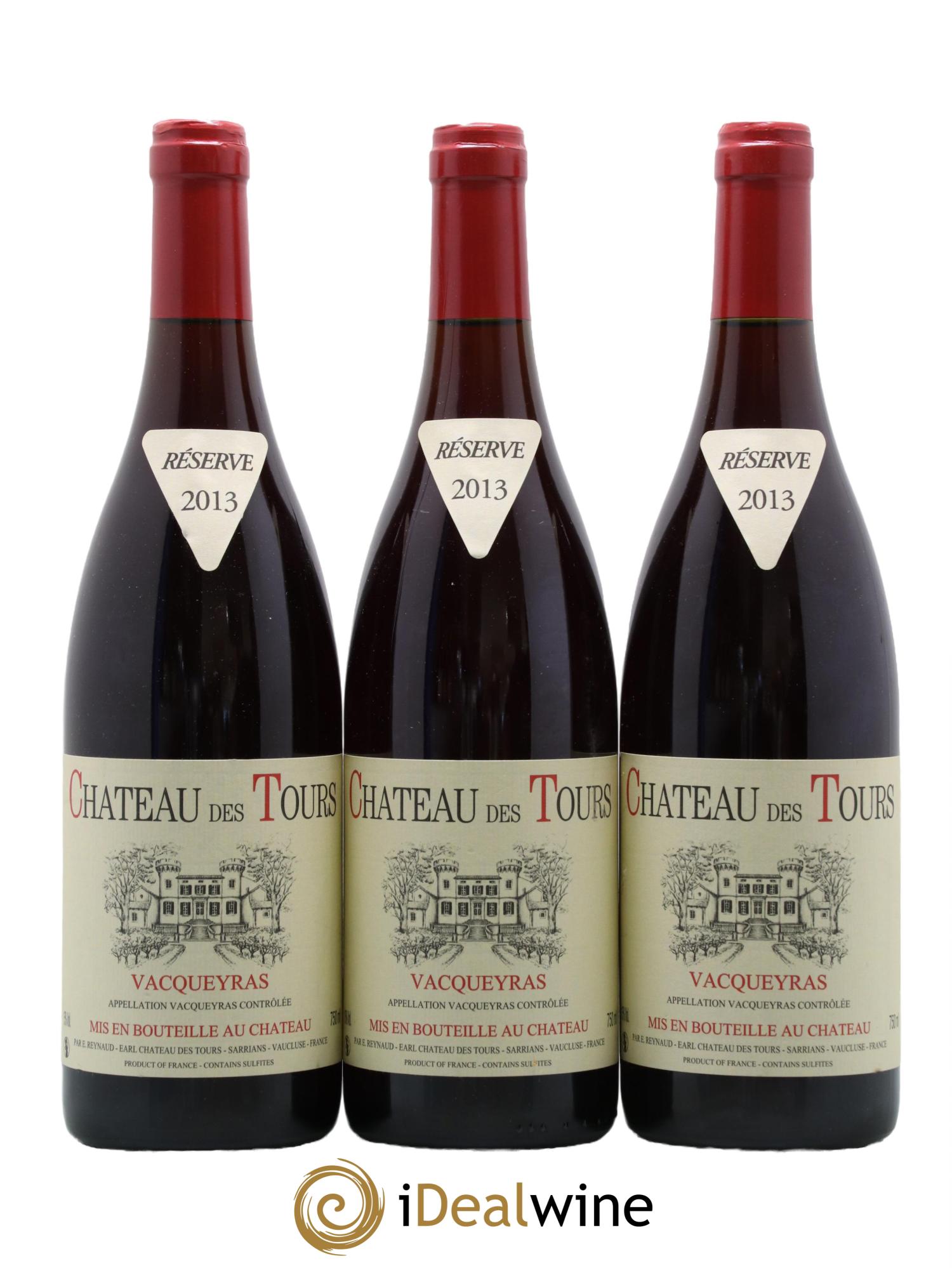 Vacqueyras Château des Tours Emmanuel Reynaud 2013 - Lot de 3 bouteilles - 0