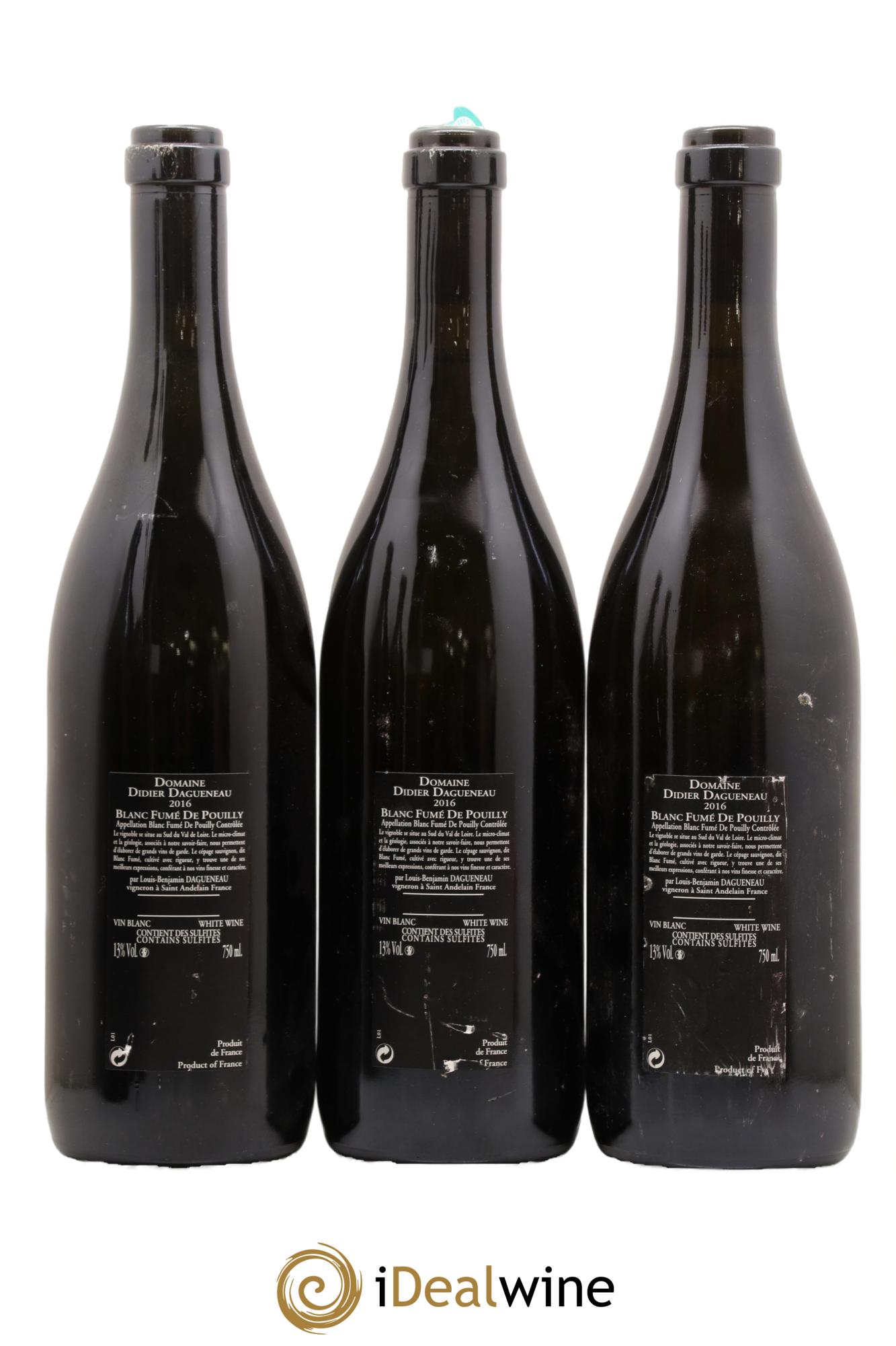 Vin de France (anciennement Pouilly-Fumé) Silex Dagueneau (Domaine Didier - Louis-Benjamin) 2016 - Lot de 3 bouteilles - 1