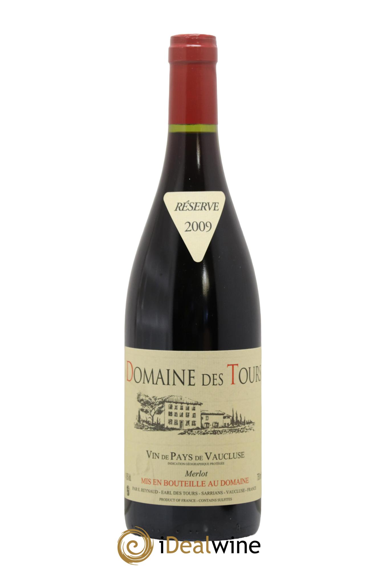 Vaucluse Domaine des Tours Merlot Emmanuel Reynaud 2009 - Lot de 1 bouteille - 0