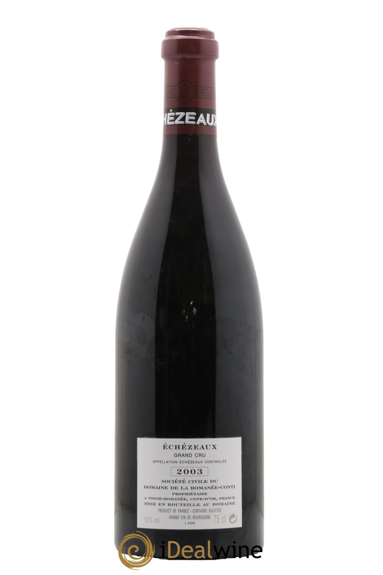 Echezeaux Grand Cru Domaine de la Romanée-Conti 2003 - Lotto di 1 bottiglia - 1