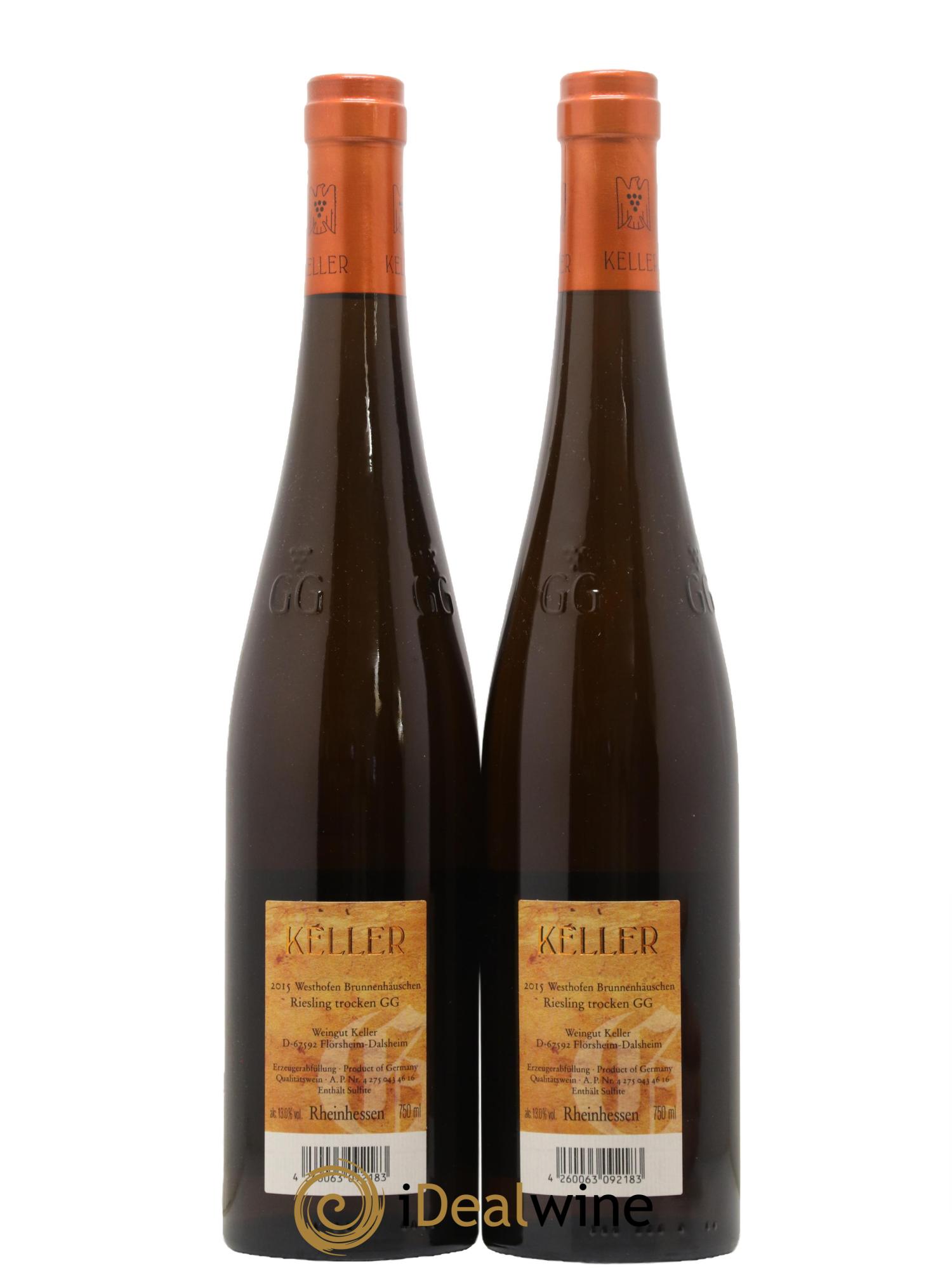 Riesling Trocken GG Abts Erde Westhofen Brunnenhäuschen Keller 2015 - Lot de 2 bouteilles - 1