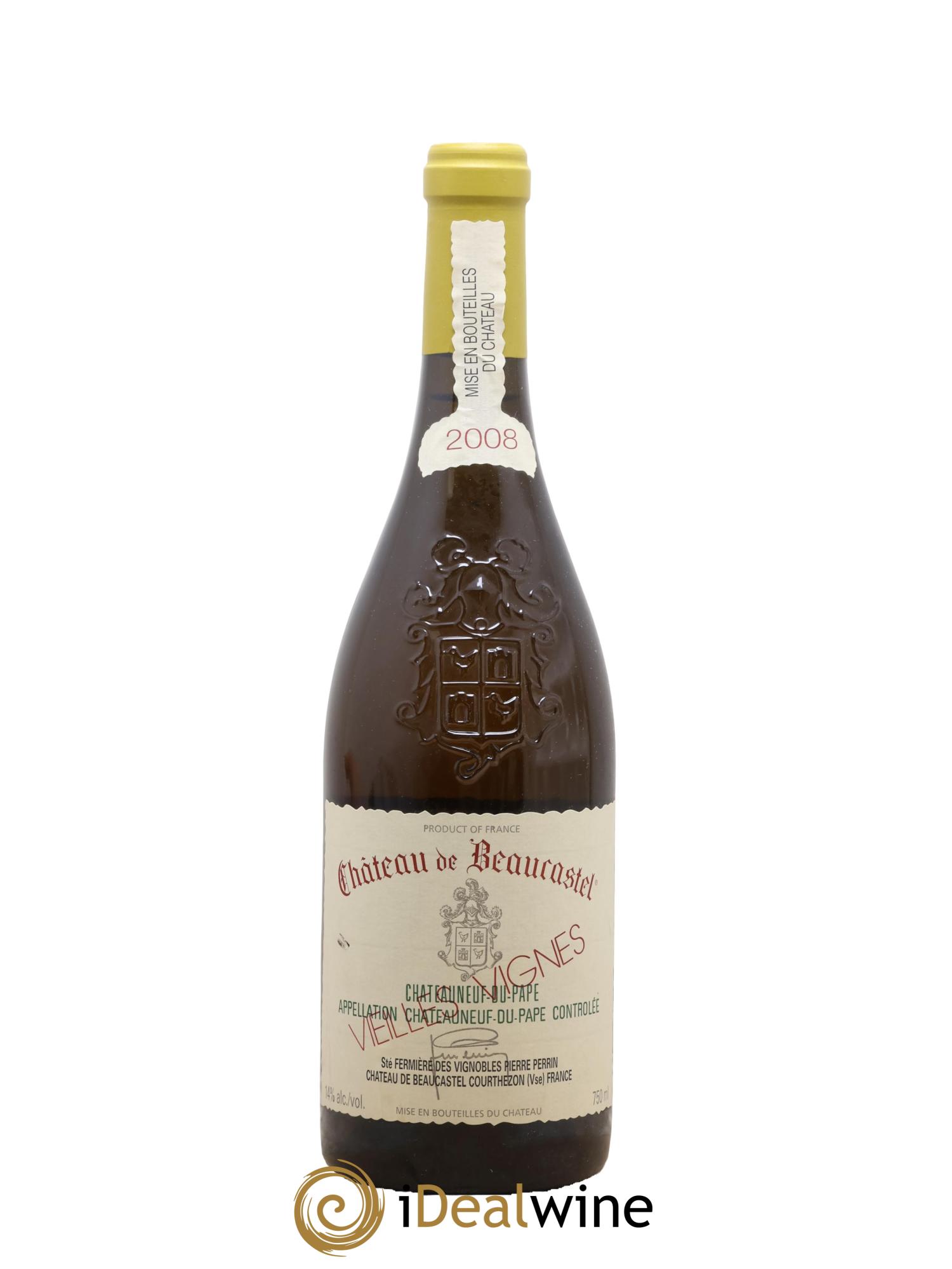 Châteauneuf-du-Pape Château de Beaucastel Vieilles vignes Roussanne Famille Perrin 2008 - Lot de 1 bouteille - 0