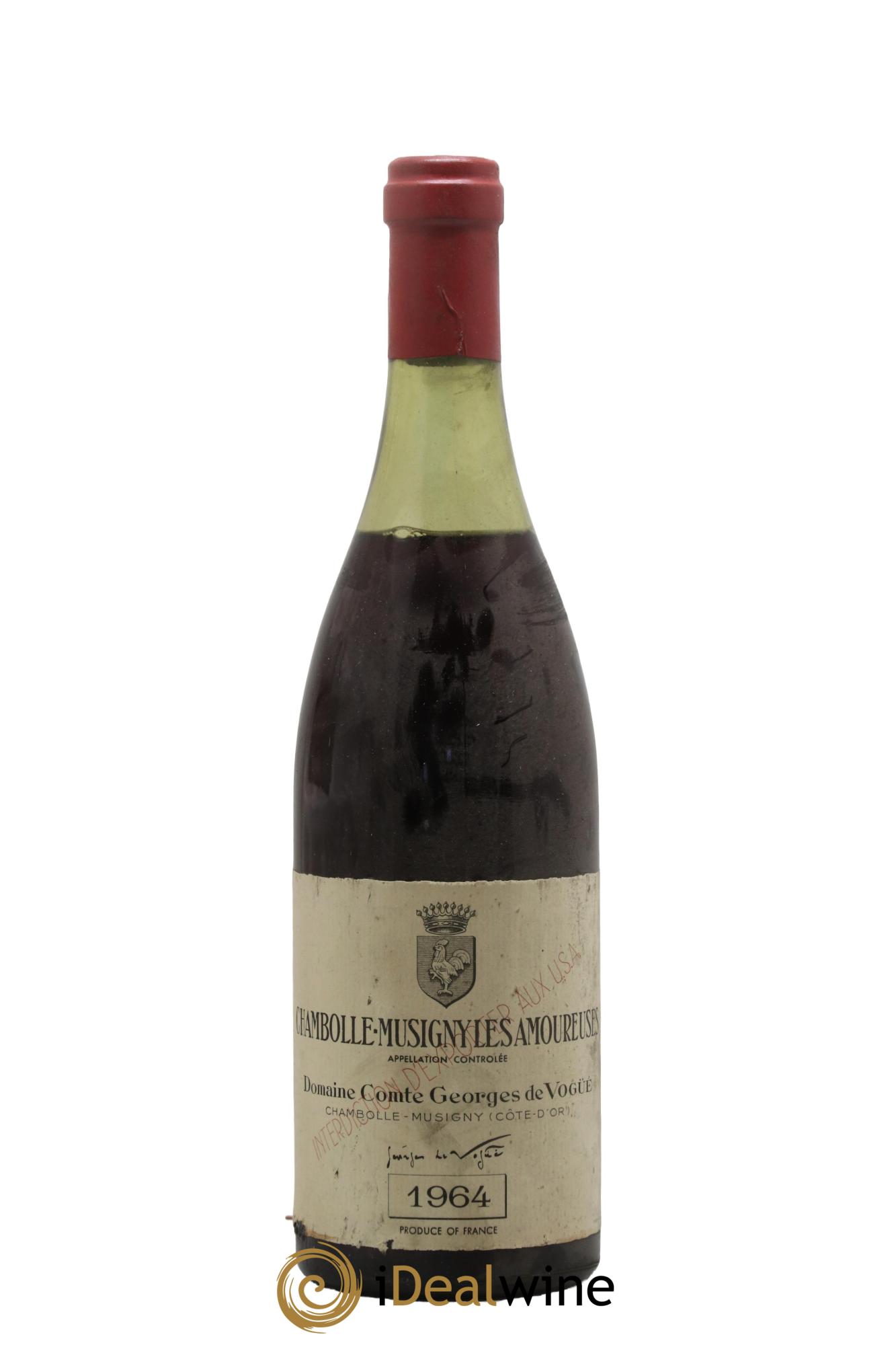 Chambolle-Musigny 1er Cru Les Amoureuses Comte Georges de Vogüé 1964 - Lot de 1 bouteille - 0