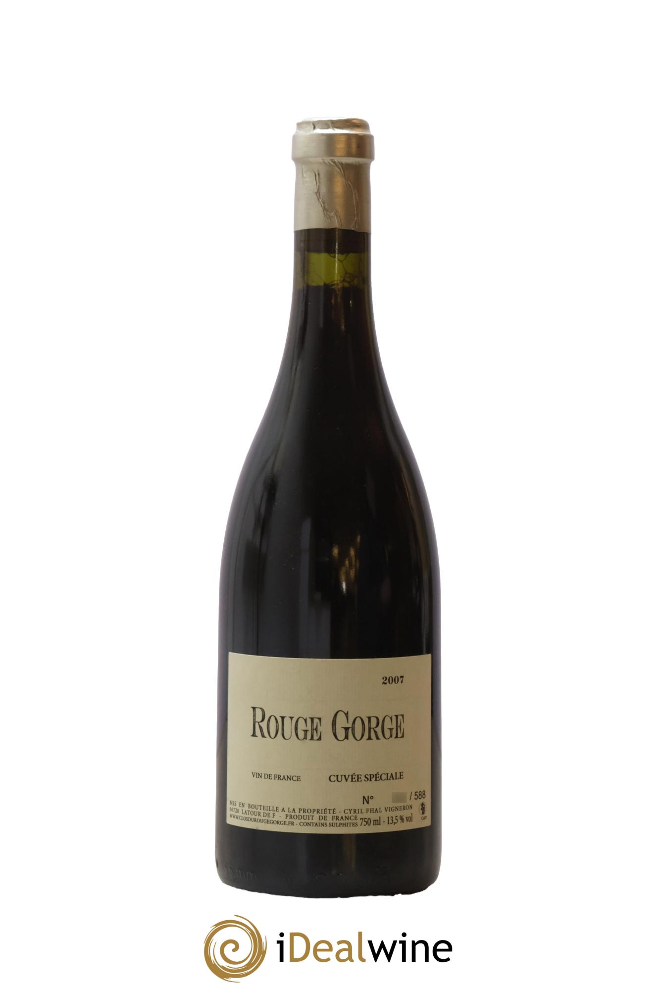 Vin de France Clos du Rouge Gorge Cuvée Spéciale Cyril Fhal 2007 - Lot de 1 bouteille - 0