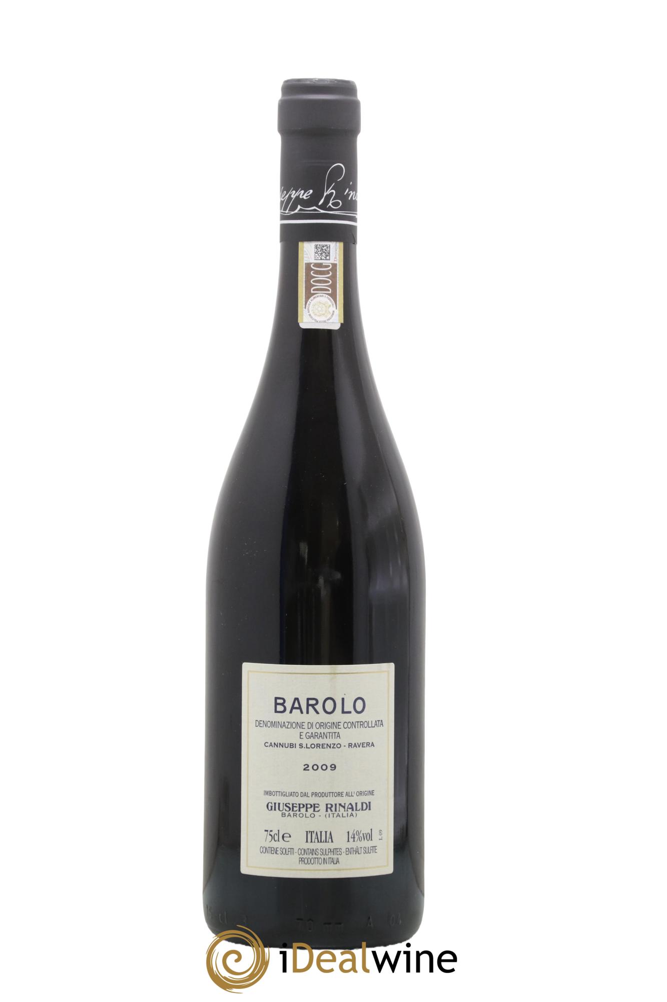Barolo DOCG Cannubi San Lorenzo Ravera Giuseppe Rinaldi  2009 - Lot of 1 bottle - 1
