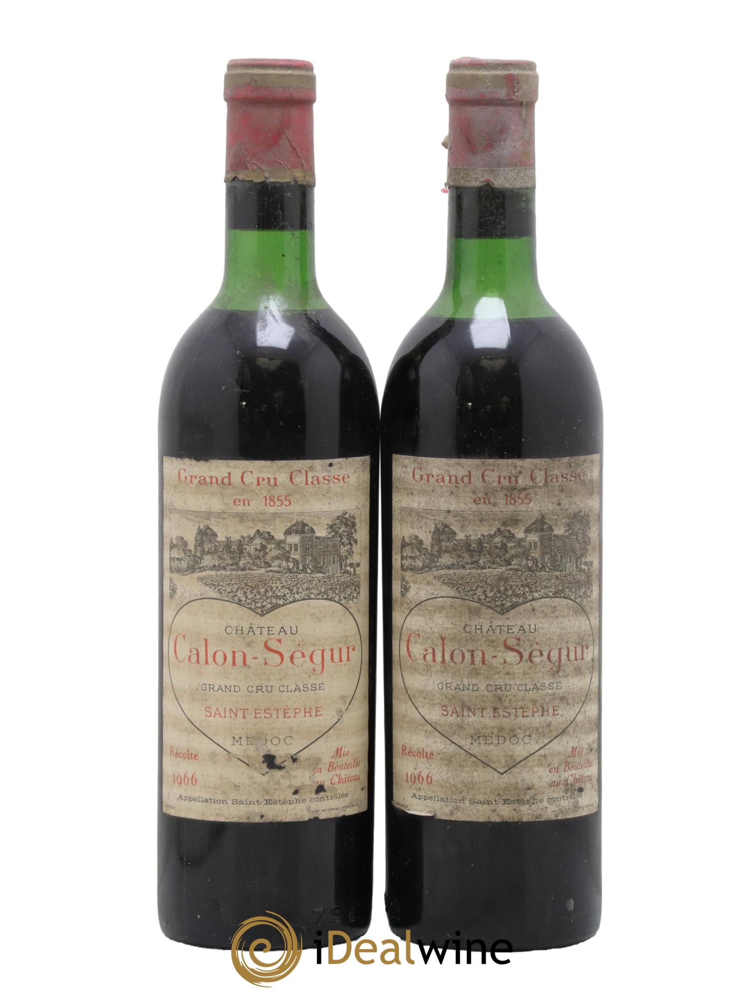Château Calon Ségur 3ème Grand Cru Classé 1966 - Posten von 2 Flaschen - 0