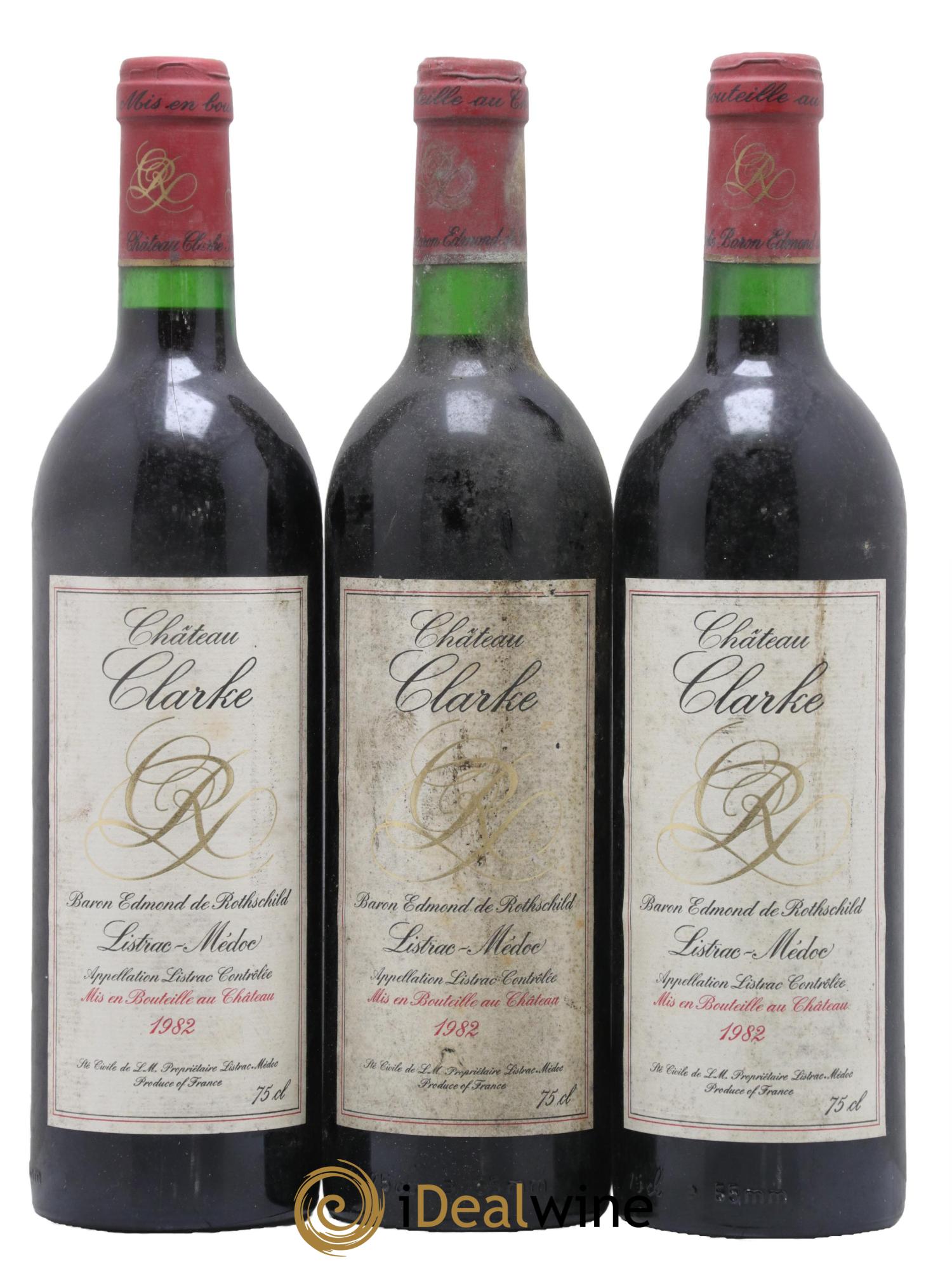 Château Clarke 1982 - Posten von 3 Flaschen - 0