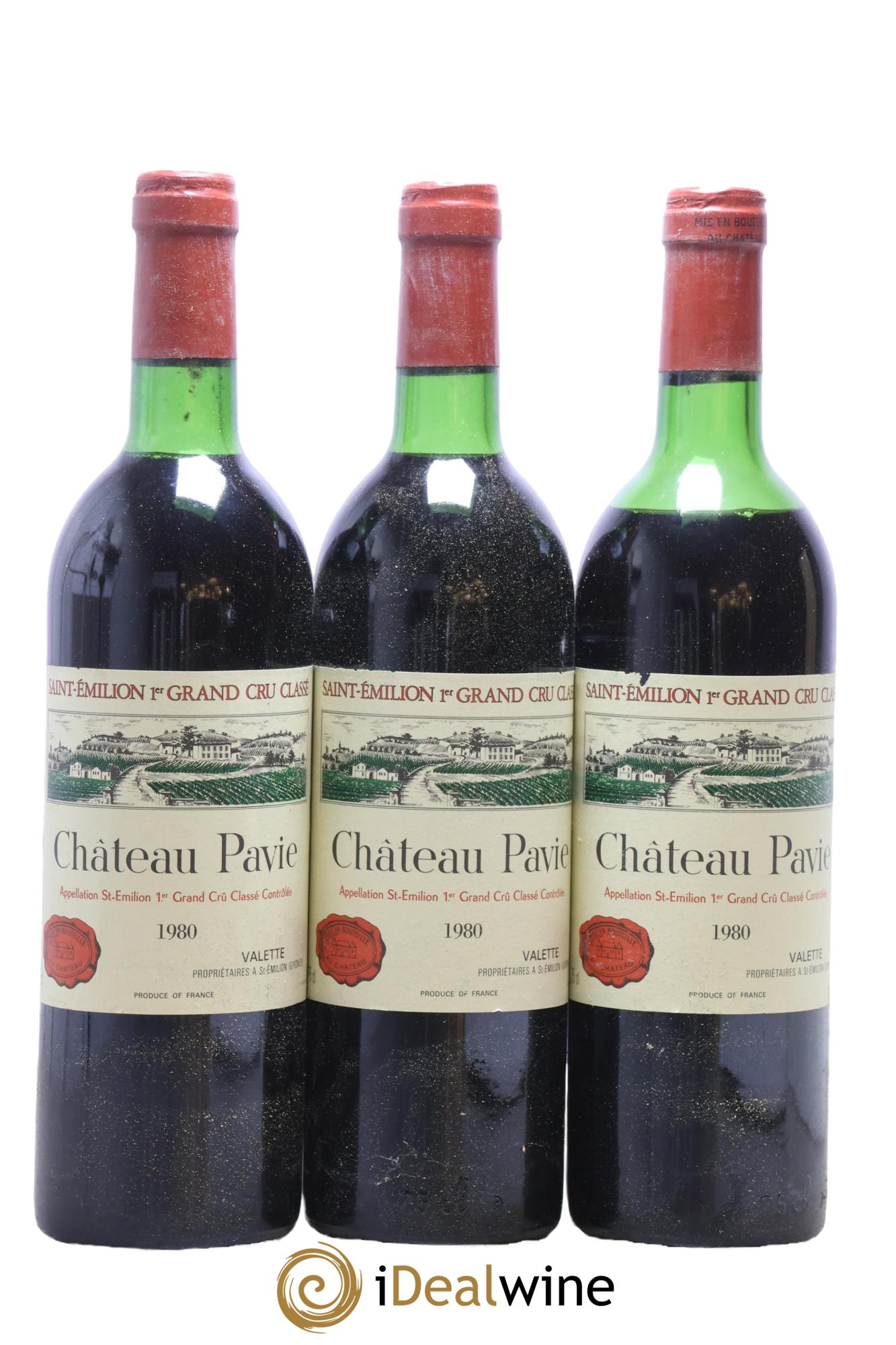Château Pavie 1er Grand Cru Classé A 1980 - Lot of 3 bottles - 0