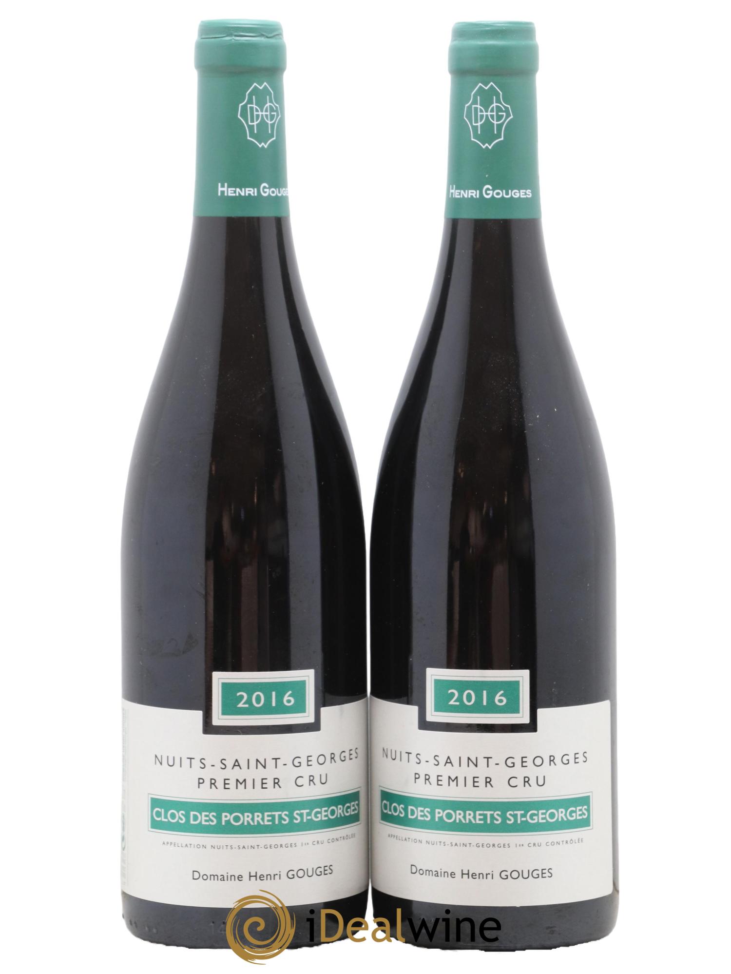 Nuits-Saint-Georges 1er Cru Clos des Porrets St Georges Henri Gouges 2016 - Lotto di 2 bottiglie - 0