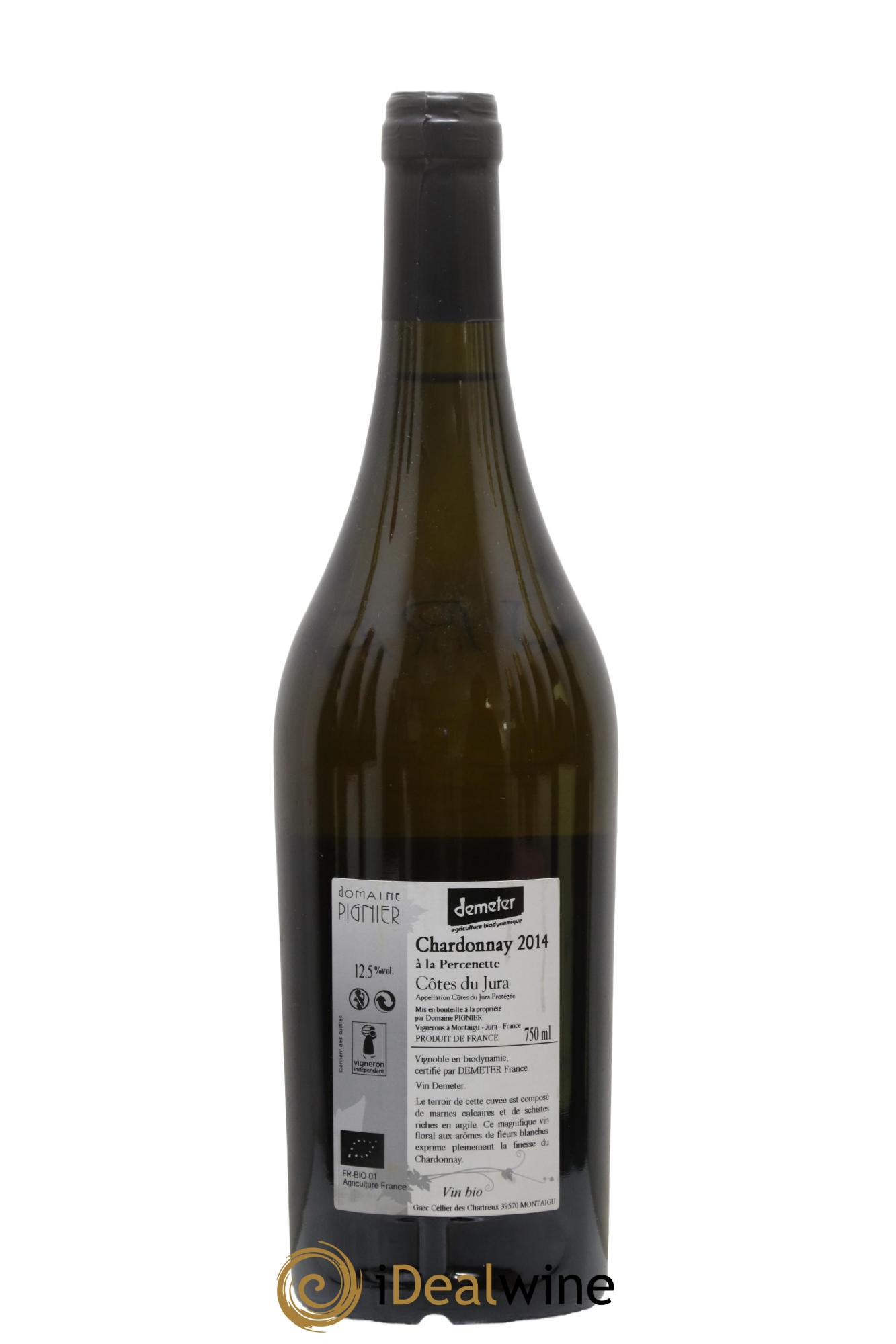 Côtes du Jura Chardonnay à la Percenette Domaine Pignier 2014 - Posten von 1 Flasche - 1