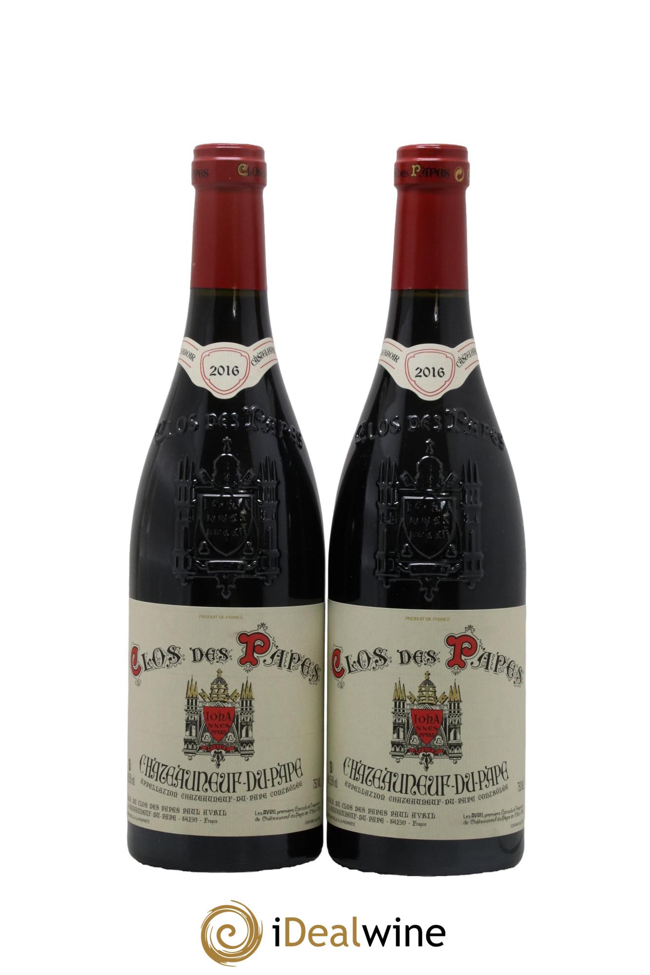 Châteauneuf-du-Pape Clos des Papes - Paul Avril 2016 - Lot de 2 bouteilles - 0
